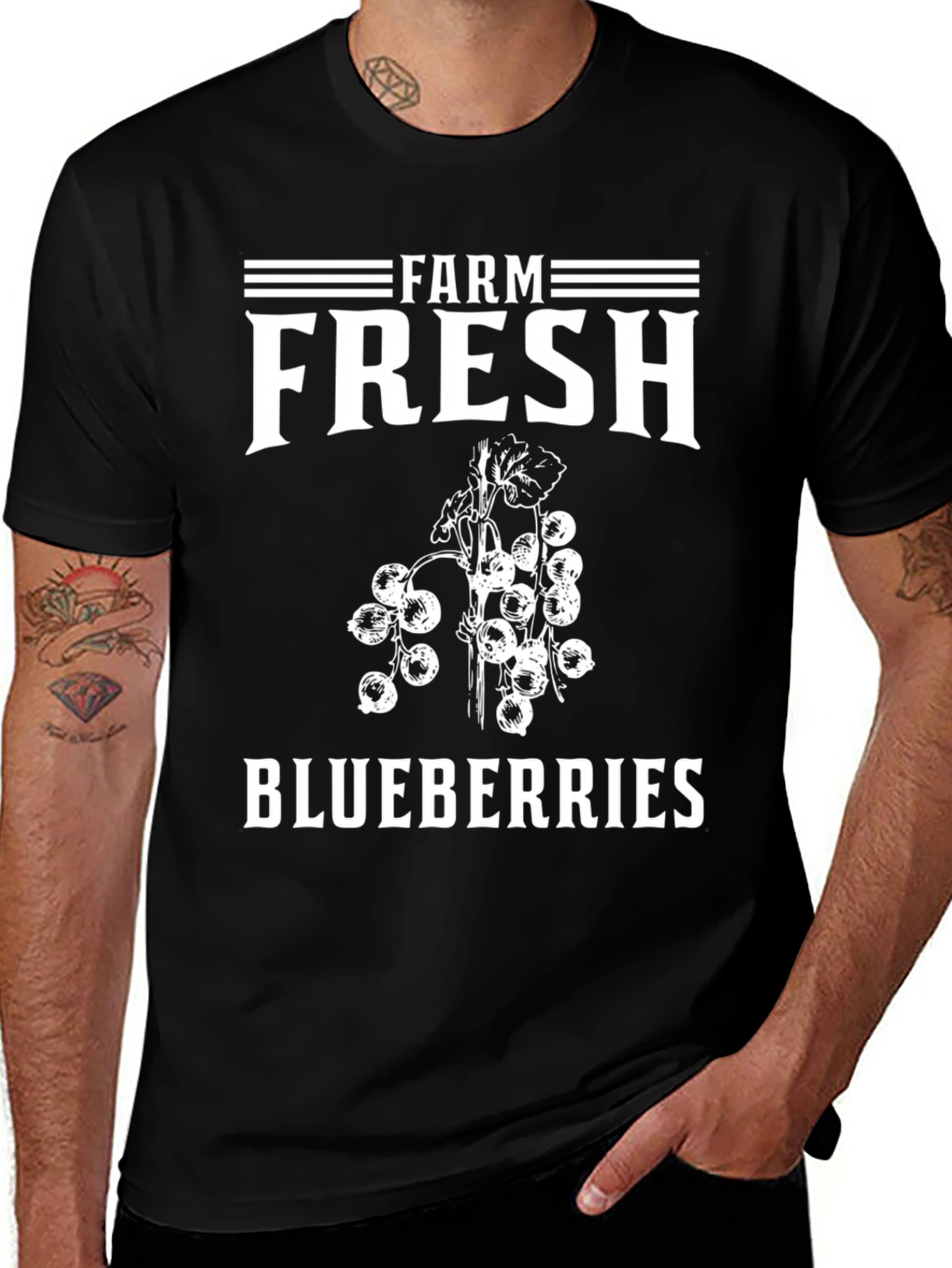 Farm Fresh Blueberries T-Shirt - Black