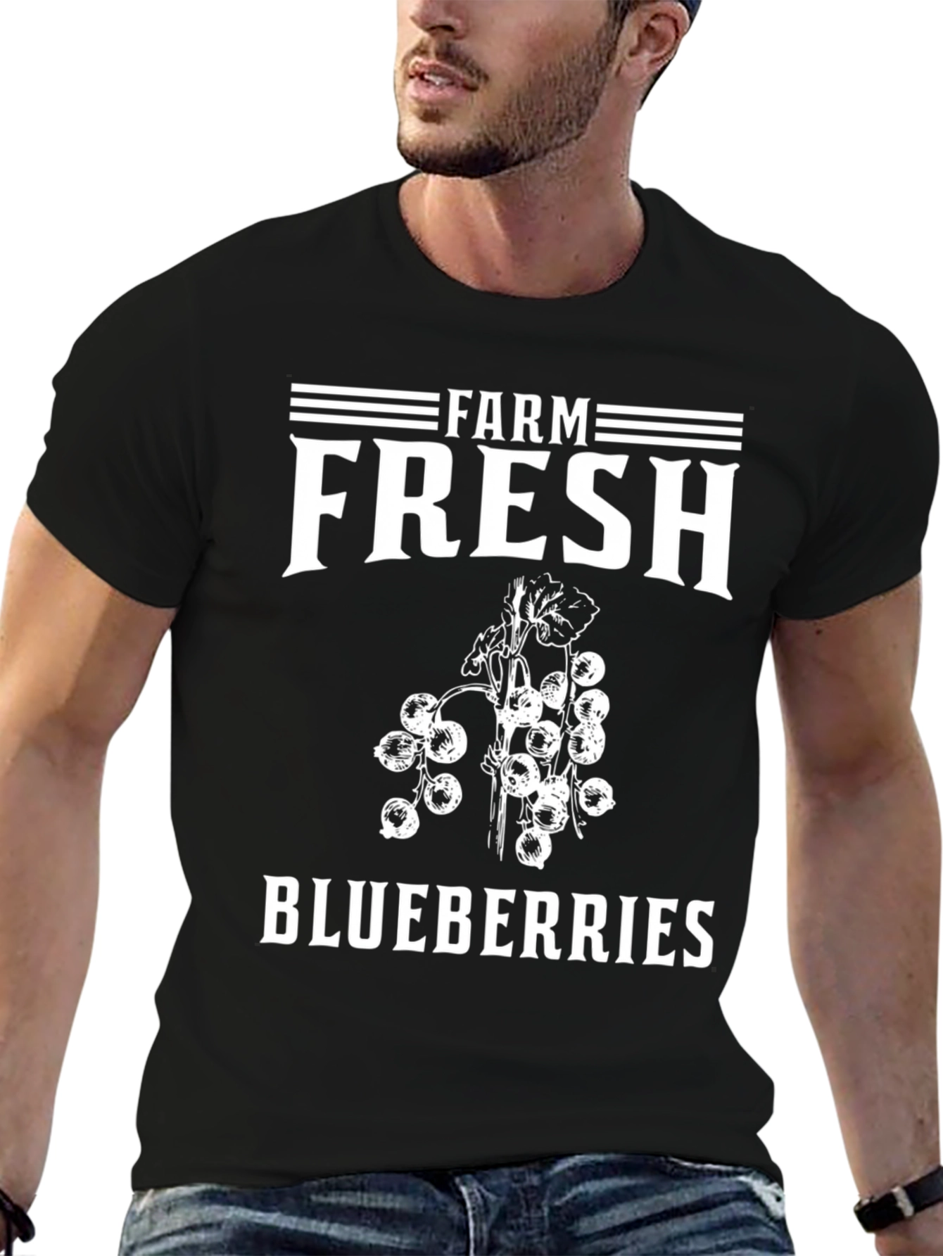 Farm Fresh Blueberries T-Shirt - Black