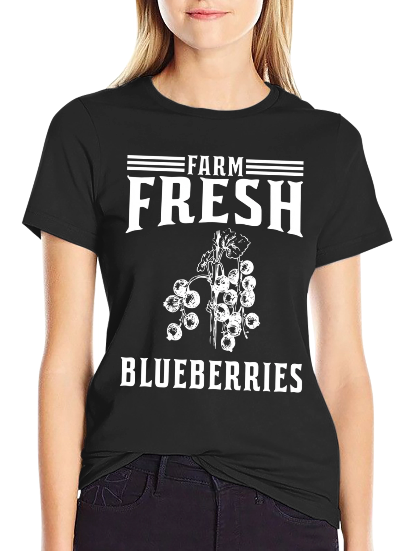 Farm Fresh Blueberries T-Shirt - Black