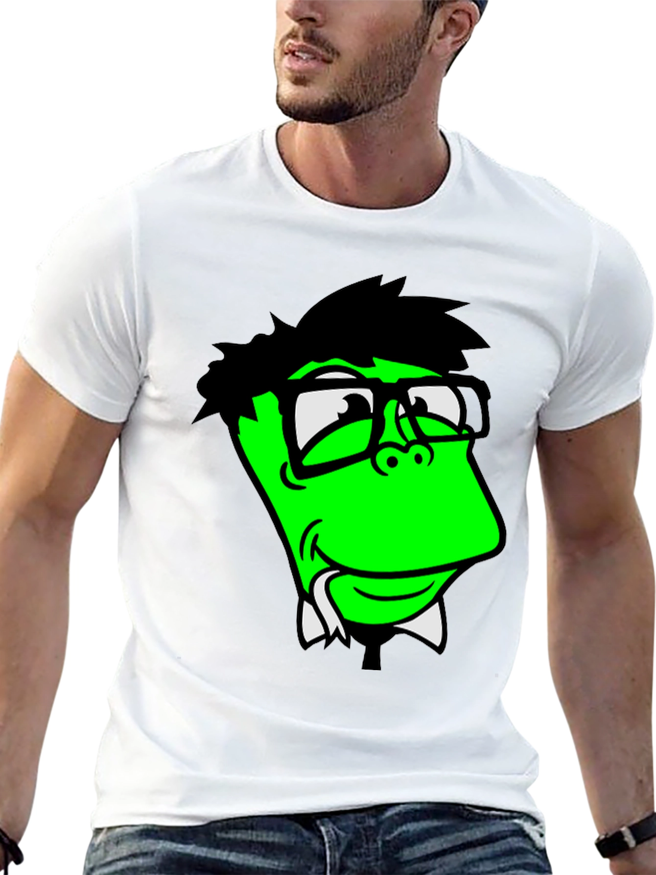 Funny Green Cartoon Character T-Shirt