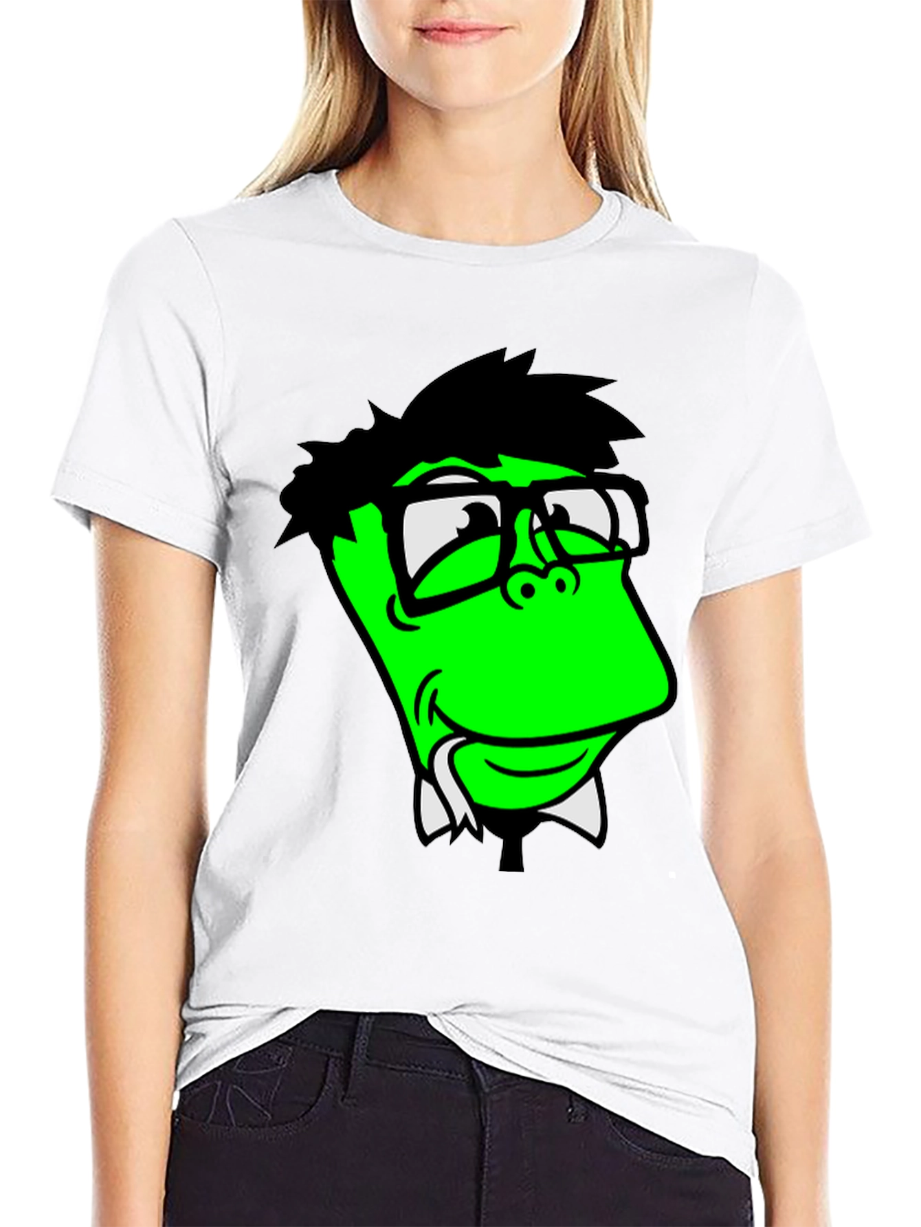 Funny Green Cartoon Character T-Shirt