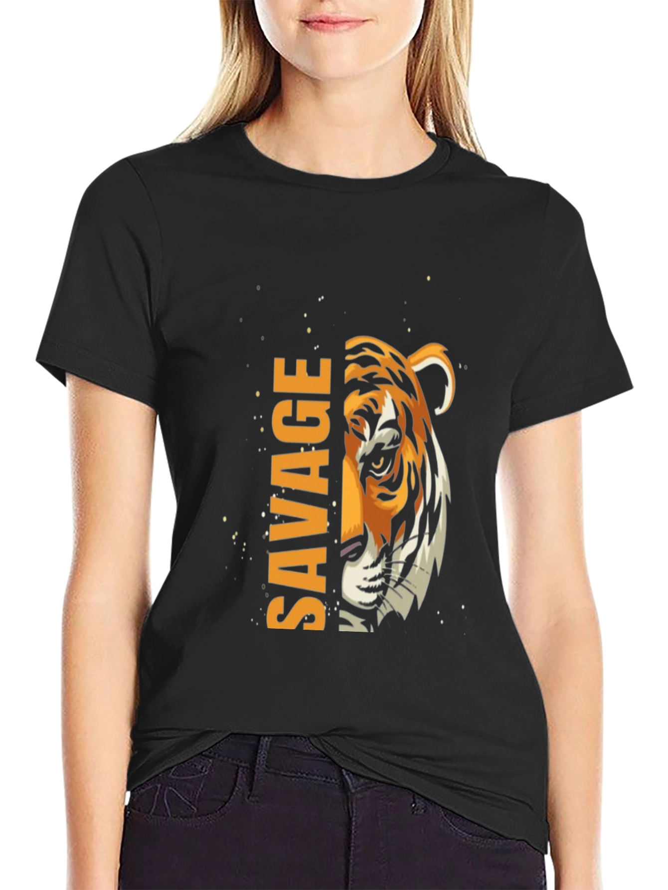 Savage Tiger Graphic Print Tee