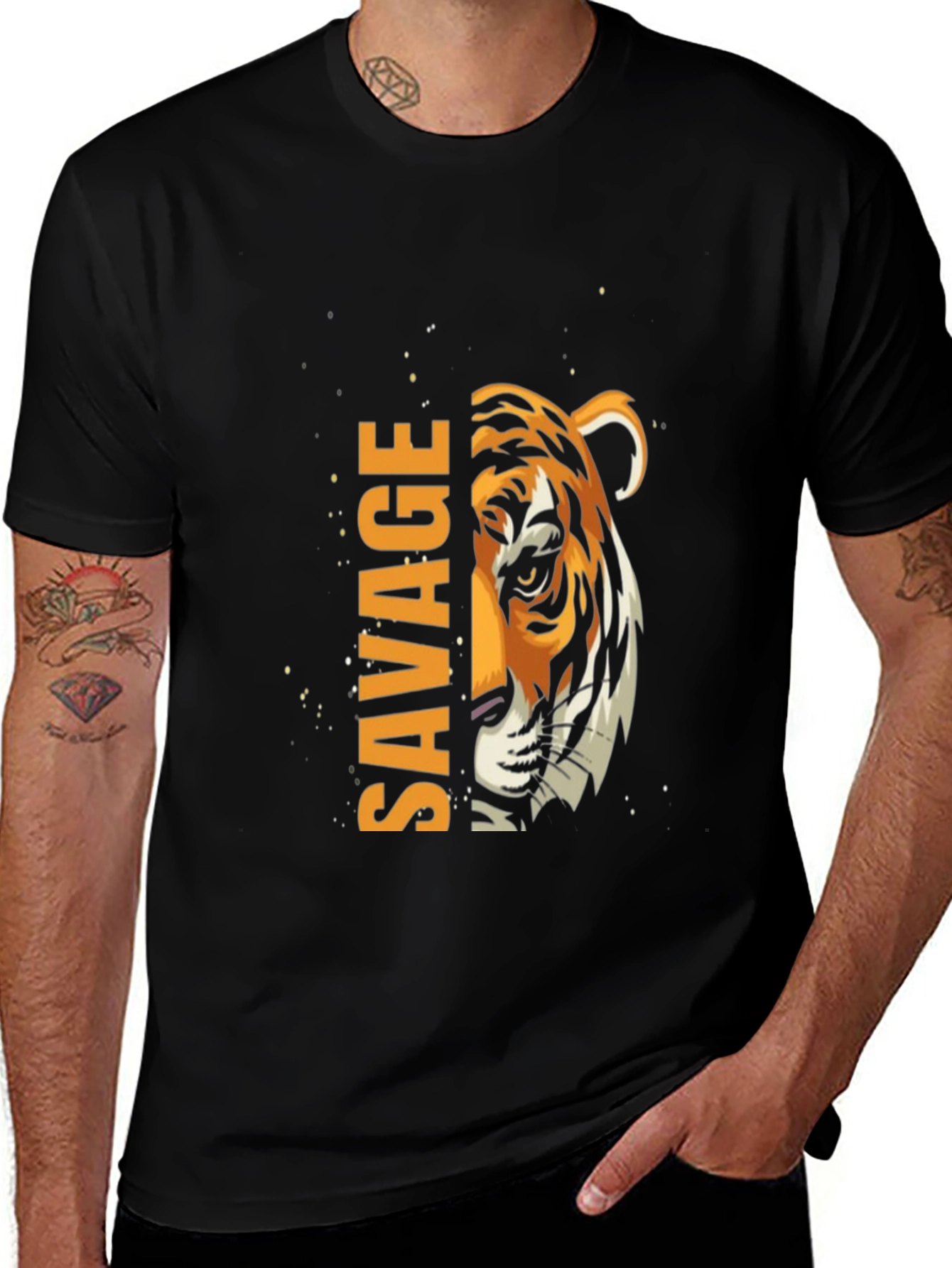 Savage Tiger Graphic Print Tee