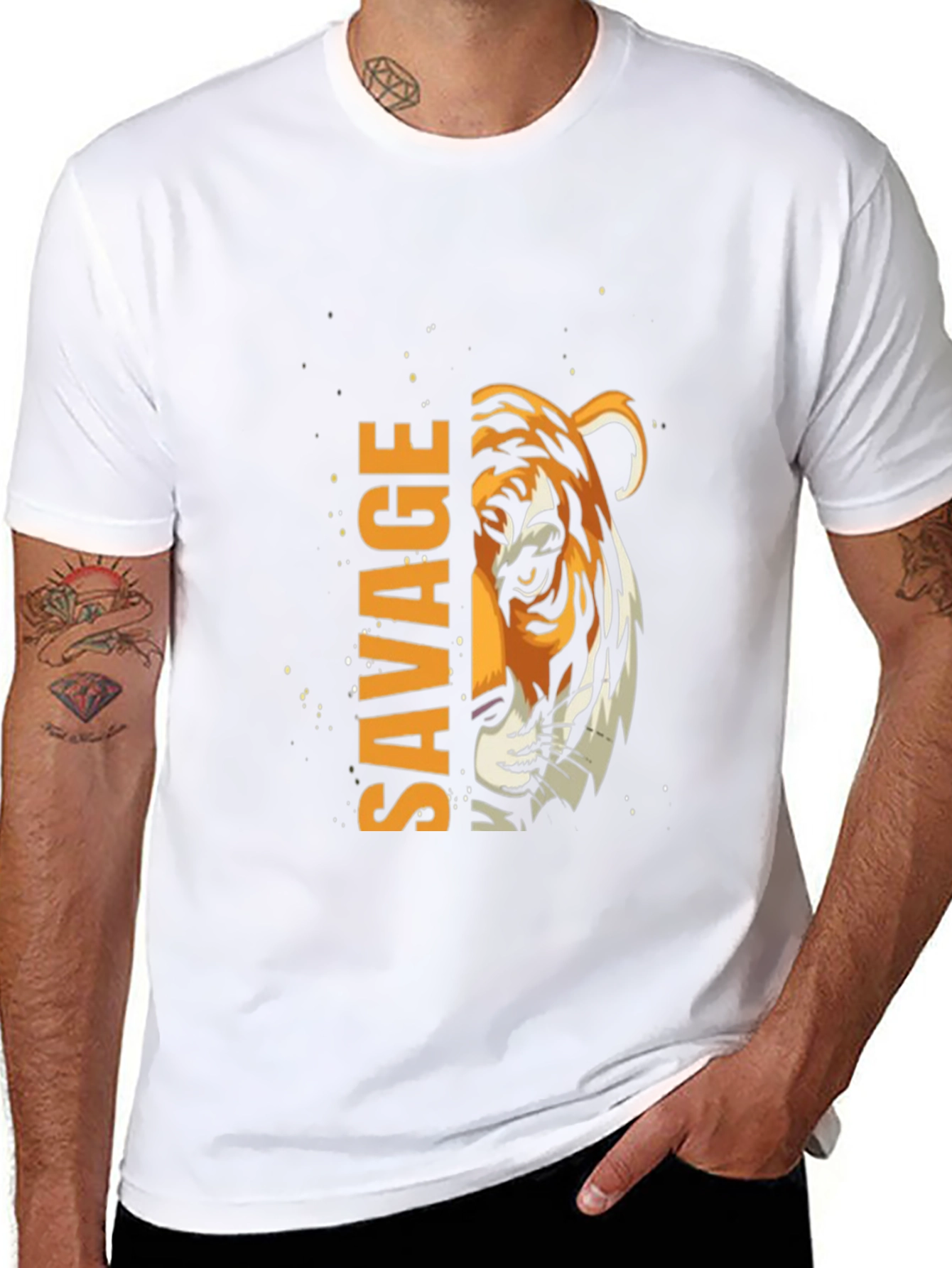 Savage Tiger Graphic Print Tee