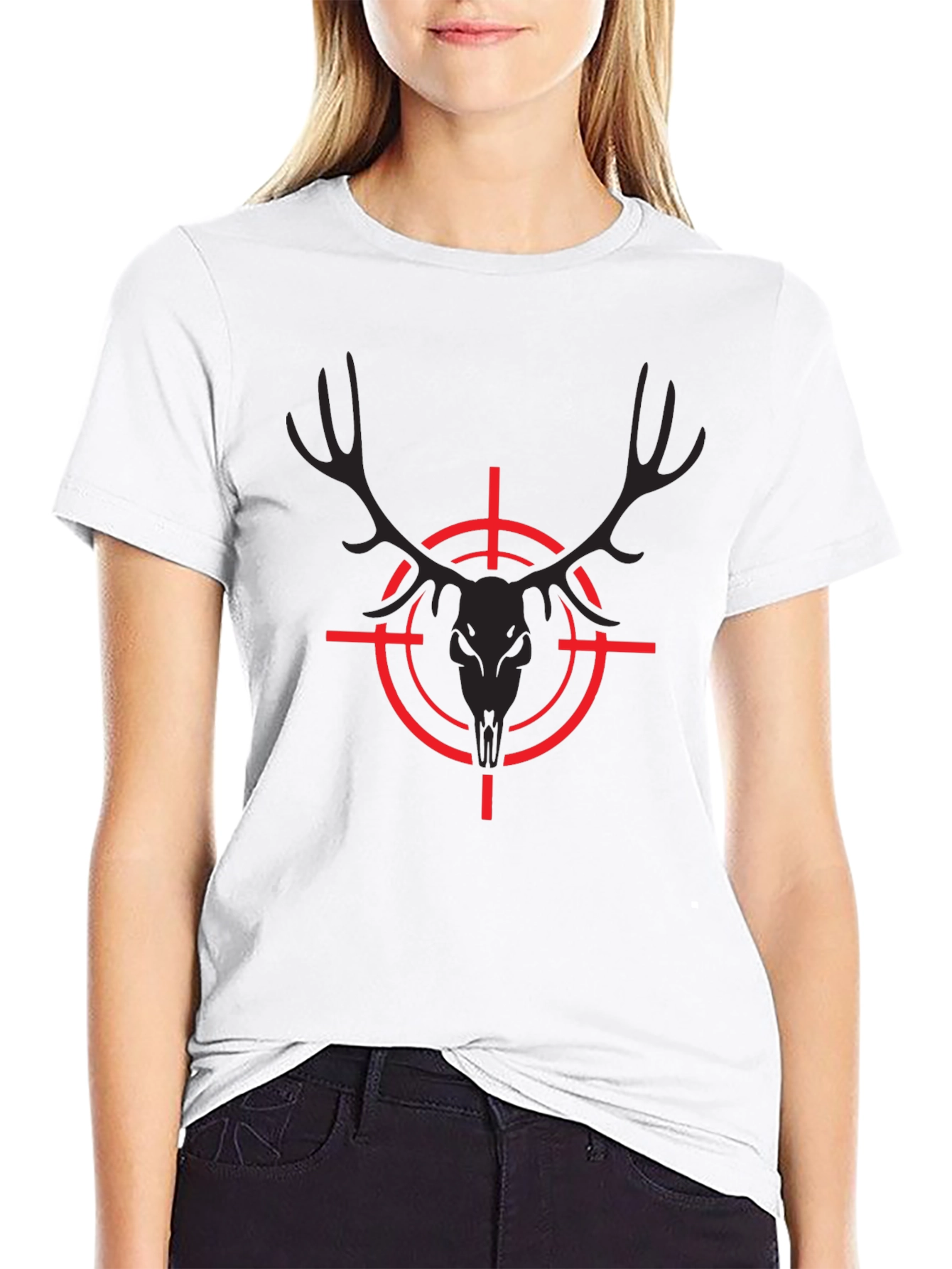Target Deer Skull Graphic Tee - Black