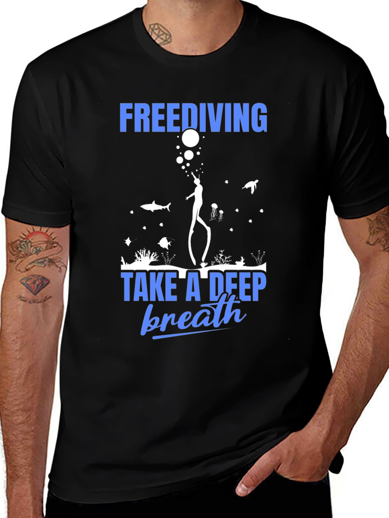 Freediving Graphic T-Shirt - Take a Deep Breath!