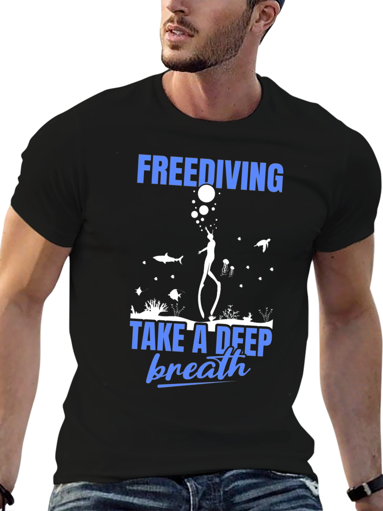 Freediving Graphic T-Shirt - Take a Deep Breath!
