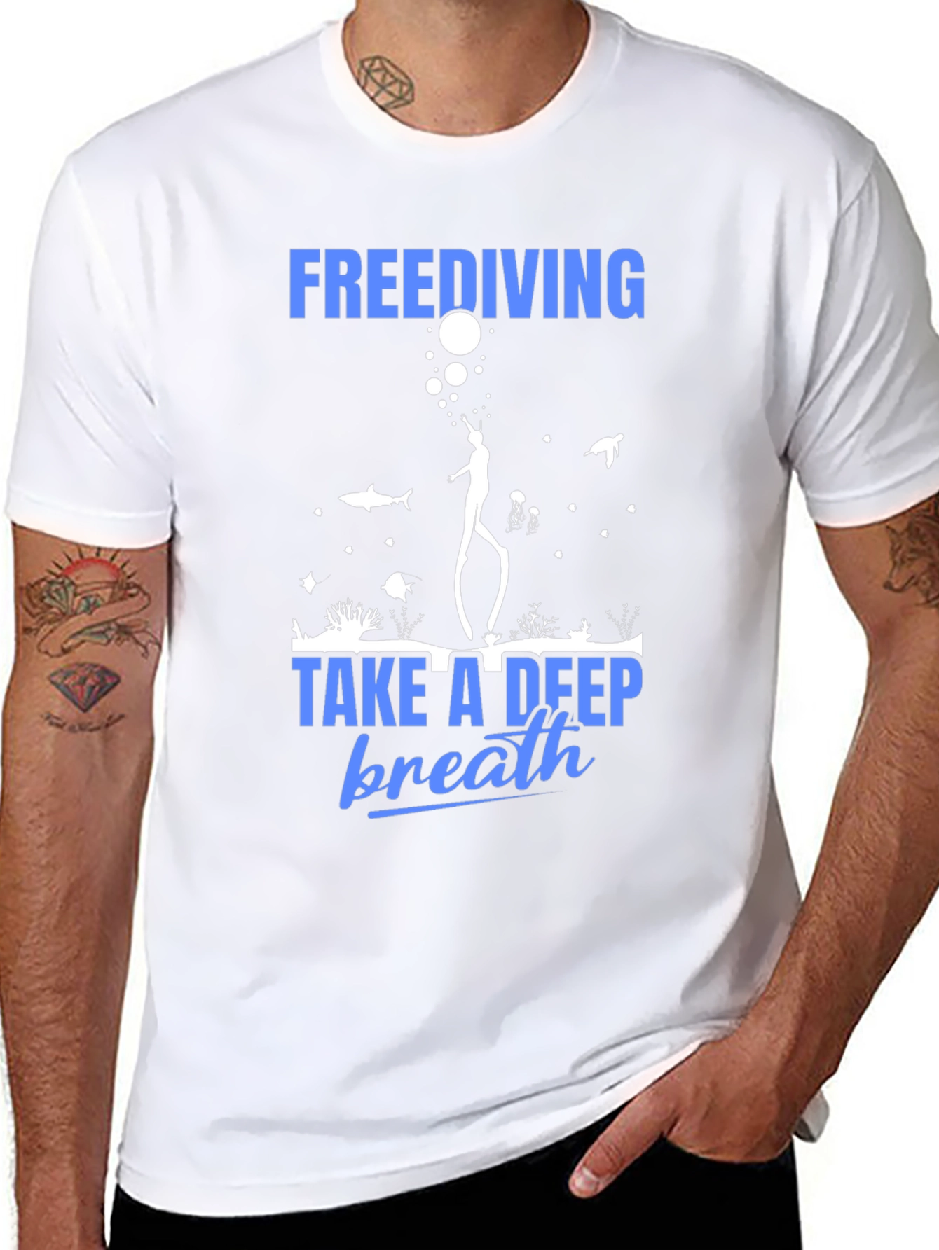 Freediving Graphic T-Shirt - Take a Deep Breath!