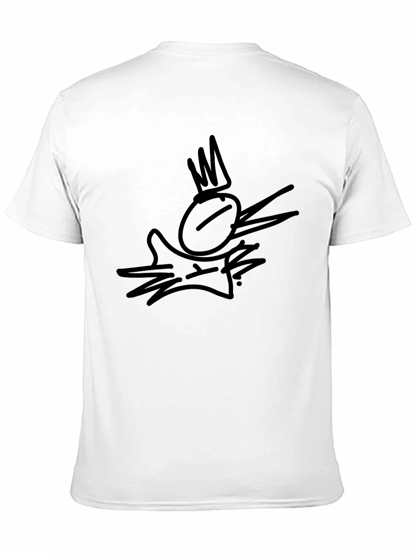 Graphic Print Tee - Black Crown Bird Design