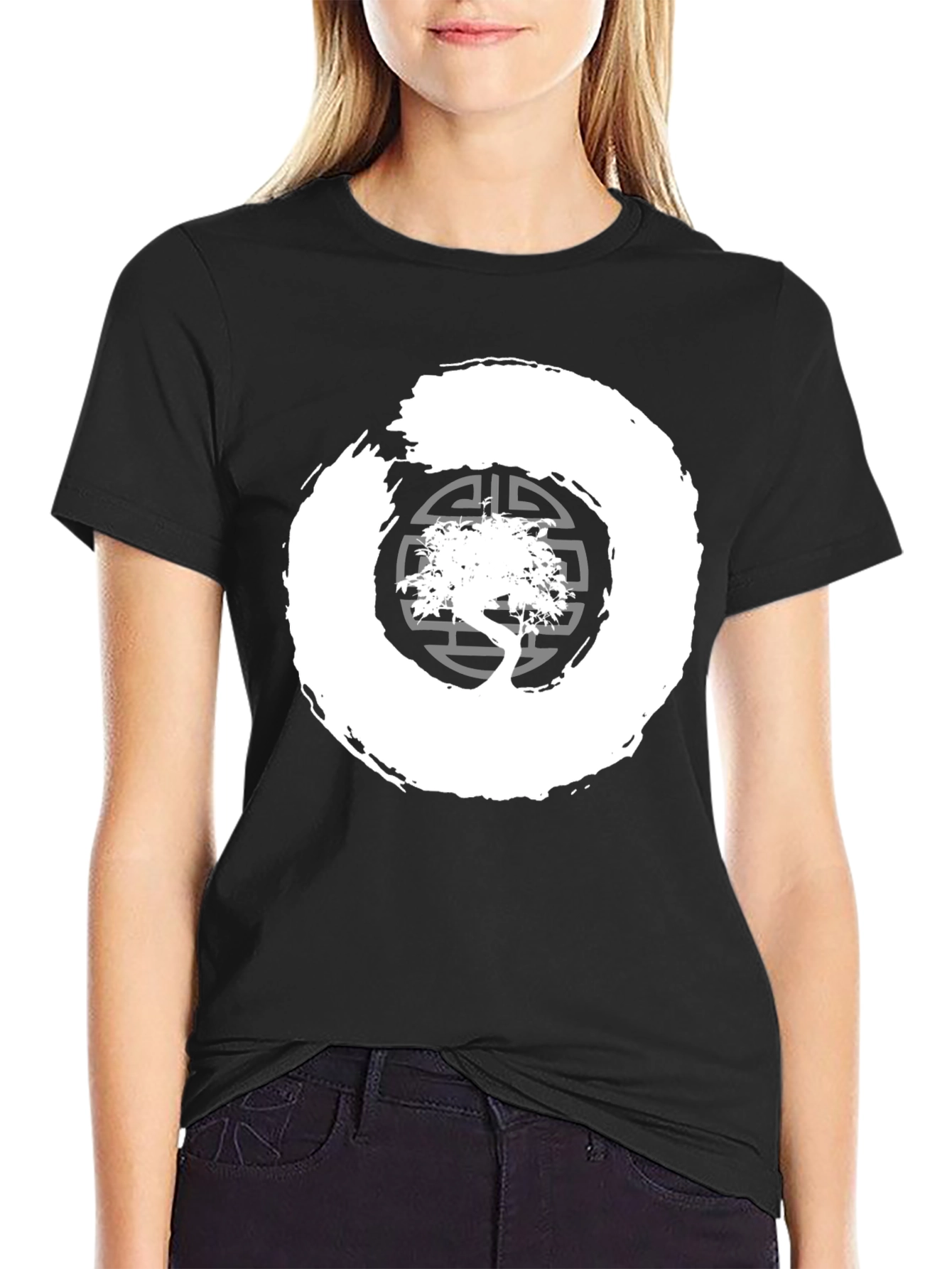 Enso Zen Circle Bonsai Tree Graphic Tee