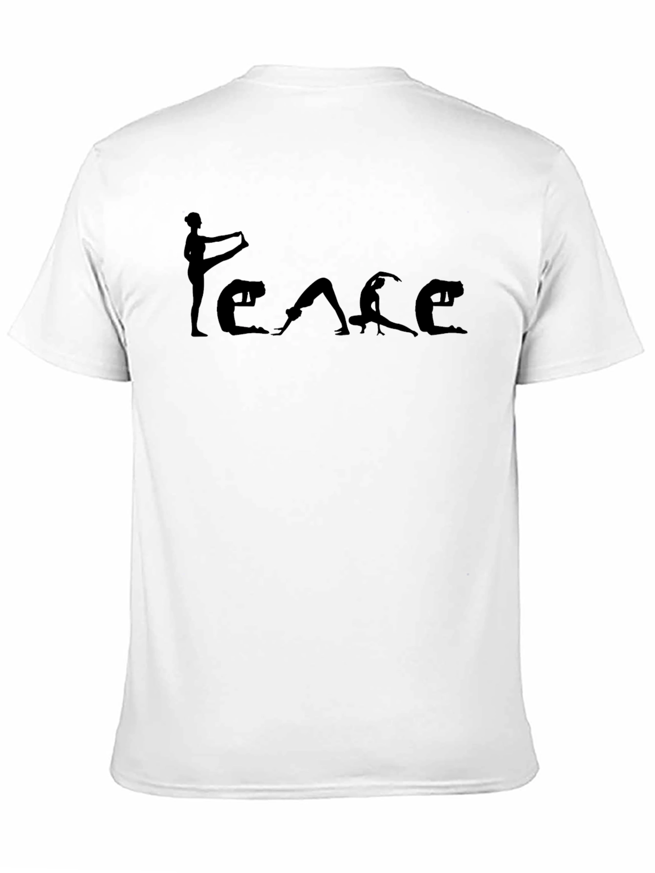 Peace Yoga Pose Graphic Tee - Black Cotton