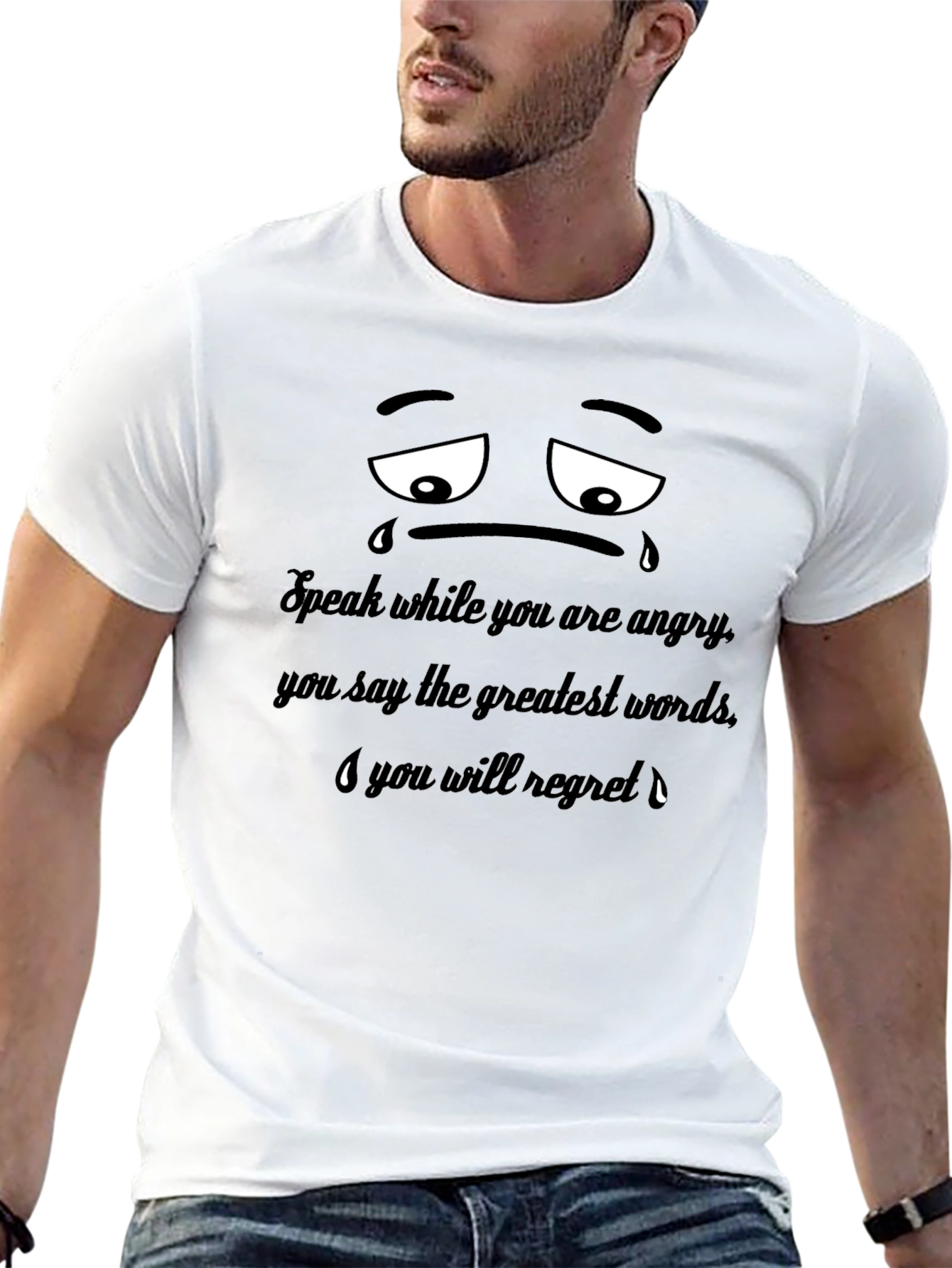 Sad Face T-Shirt: Speak When Angry