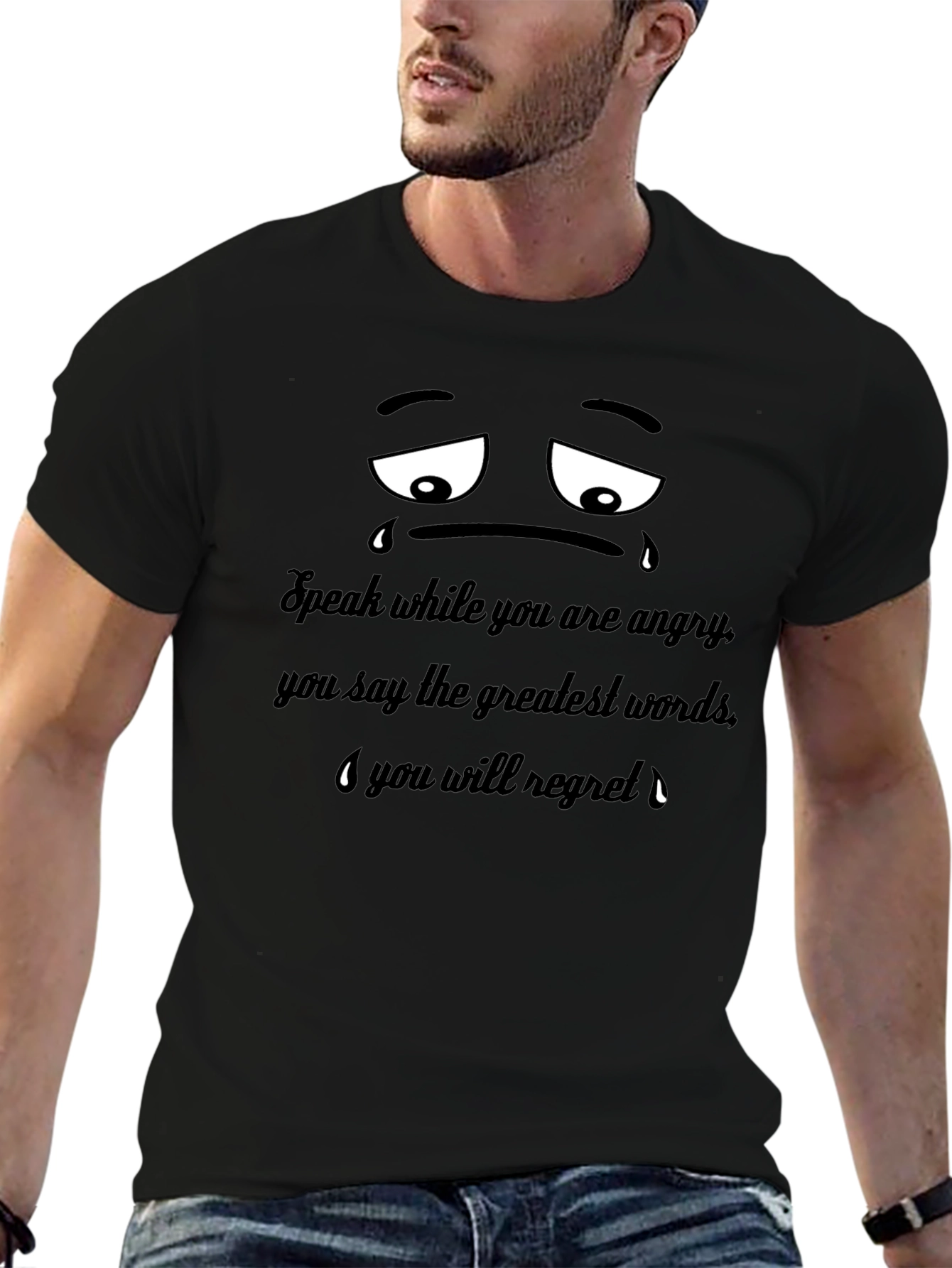 Sad Face T-Shirt: Speak When Angry