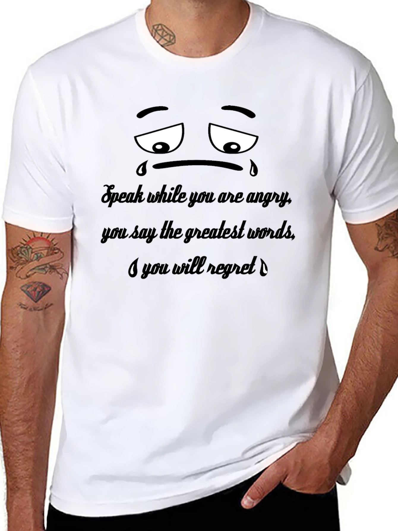 Sad Face T-Shirt: Speak When Angry
