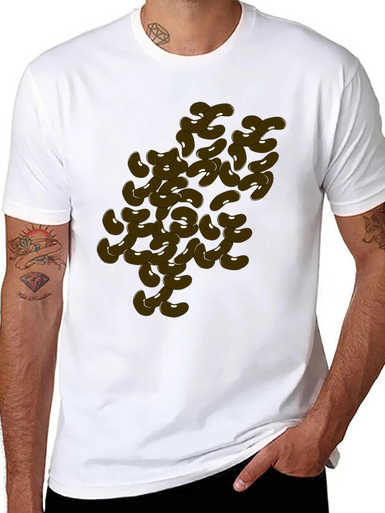 Funny Bean Graphic Black T-Shirt