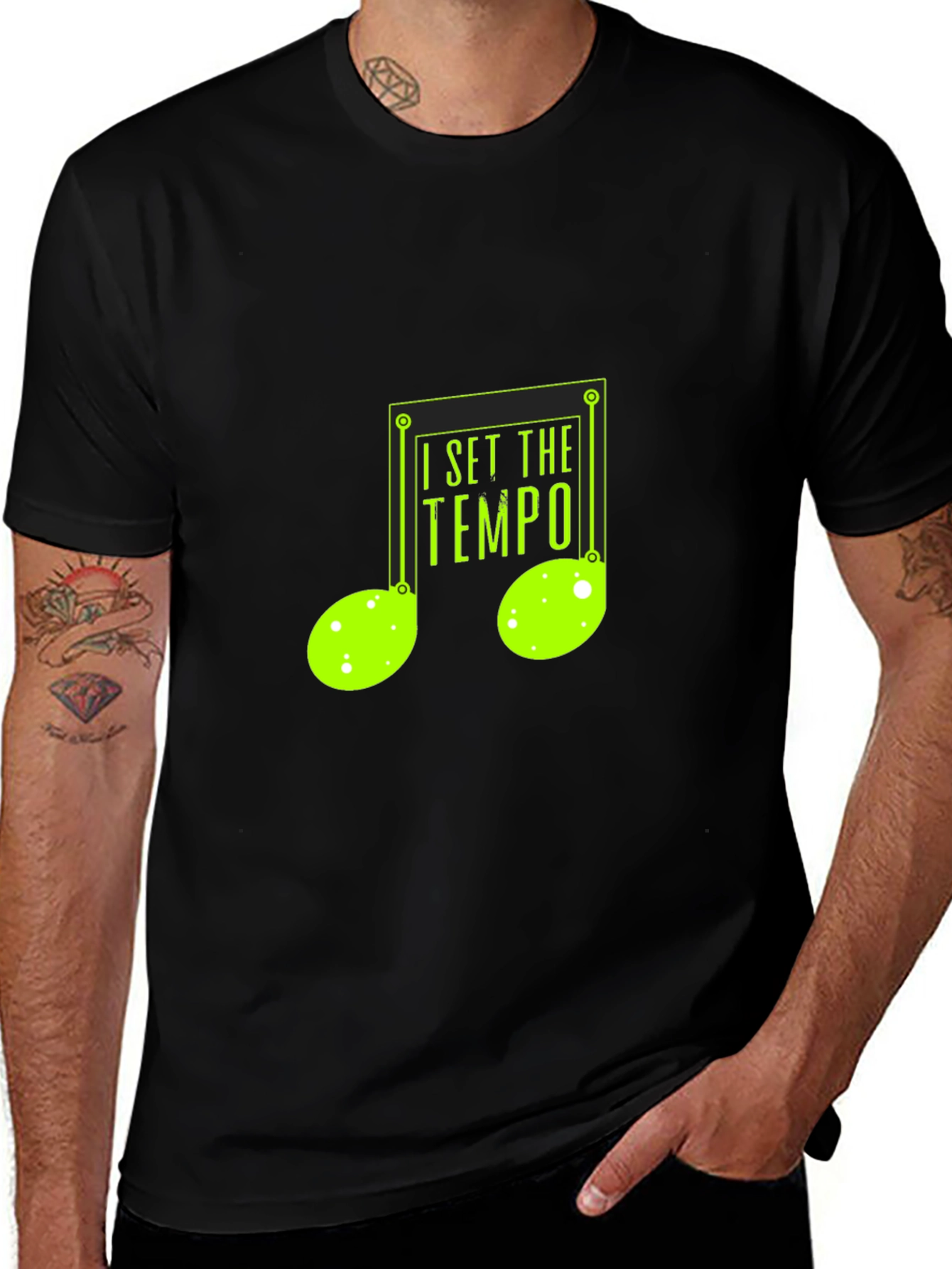 I Set the Tempo Music Note Graphic T-Shirt