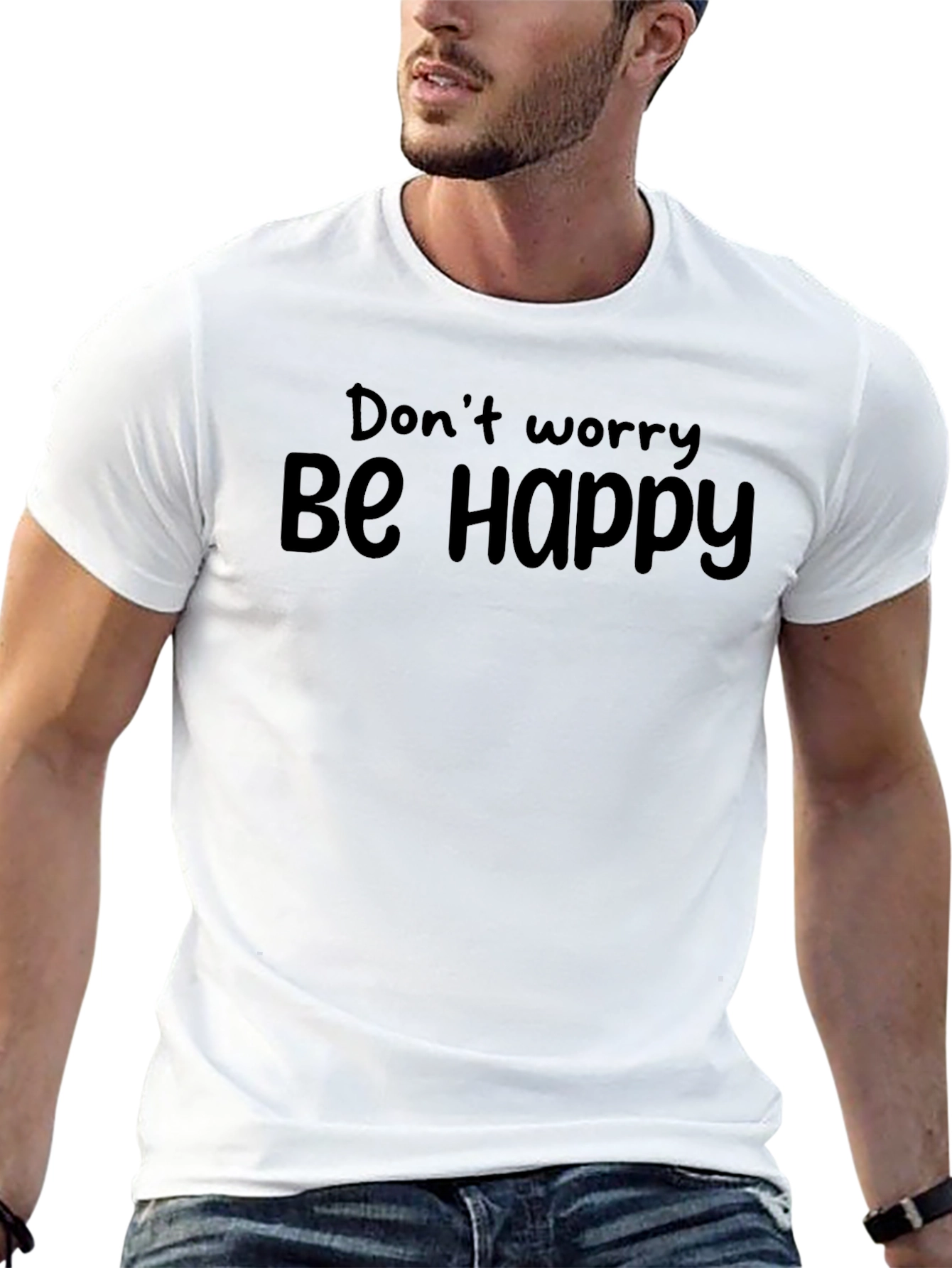 Dont Worry Be Happy Black T-Shirt