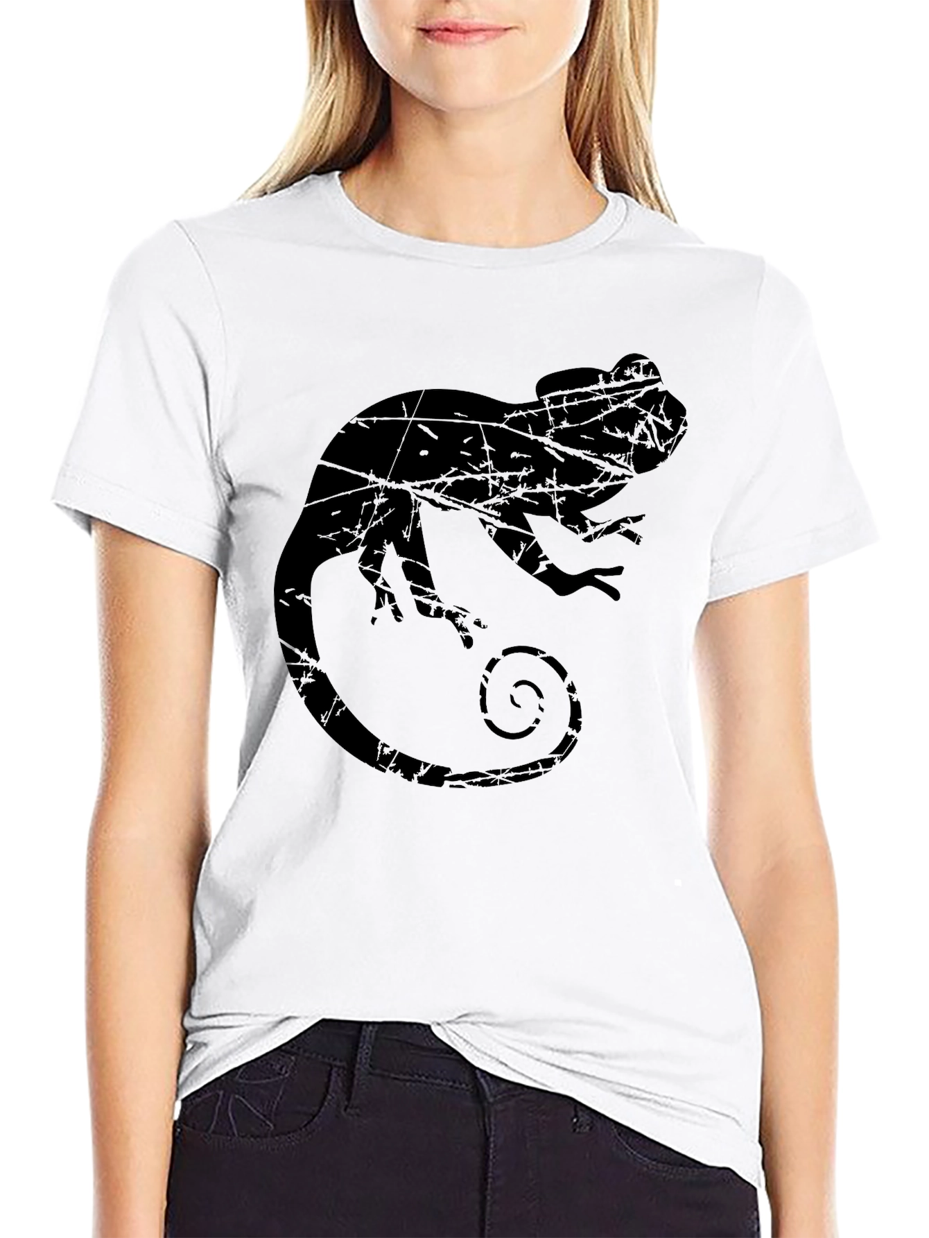 Black Chameleon Silhouette T-Shirt