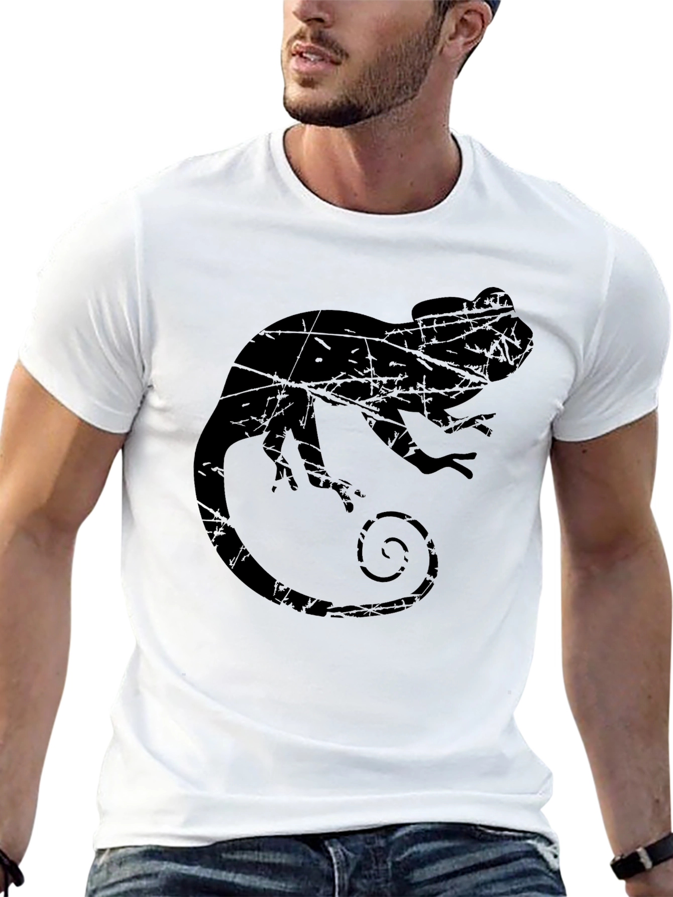 Black Chameleon Silhouette T-Shirt