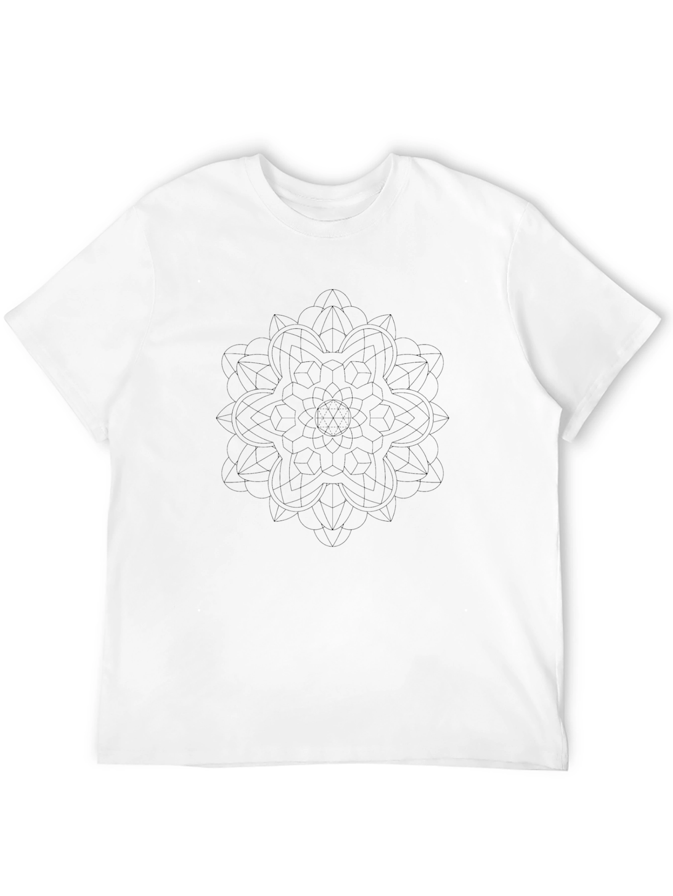Geometric Mandala Graphic Black T-Shirt