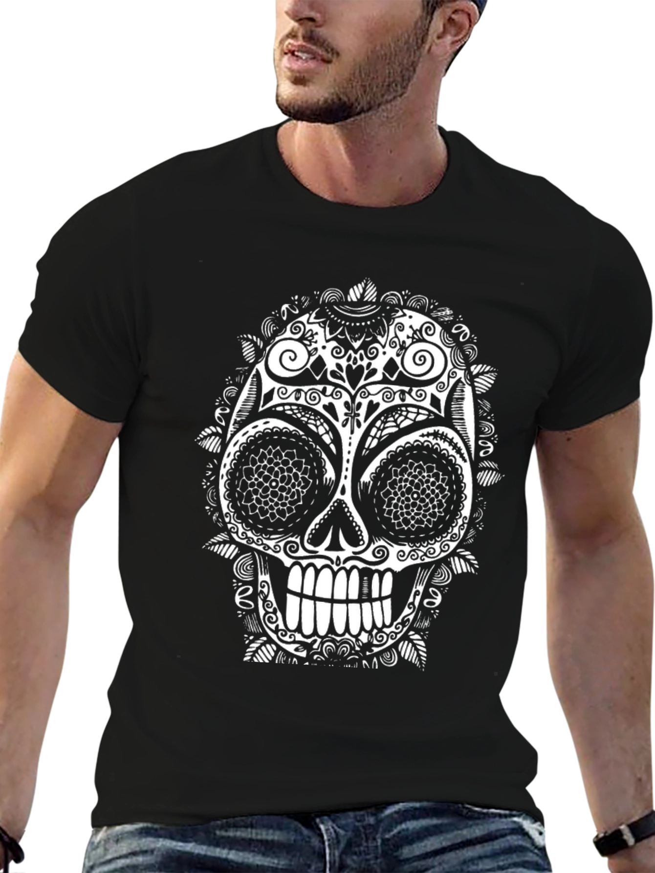 Sugar Skull T-Shirt - Black Graphic Tee