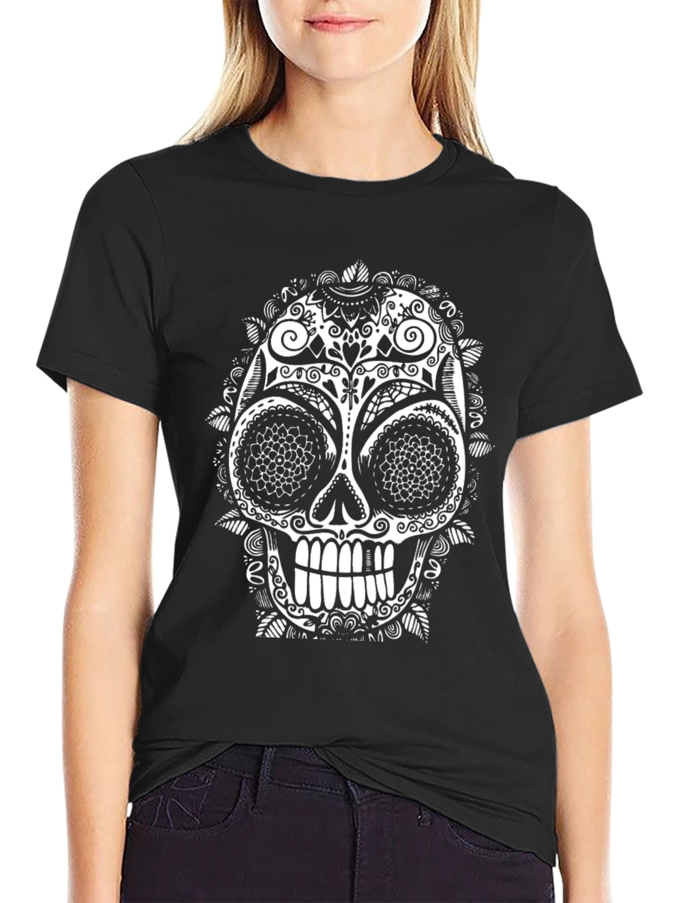 Sugar Skull T-Shirt - Black Graphic Tee