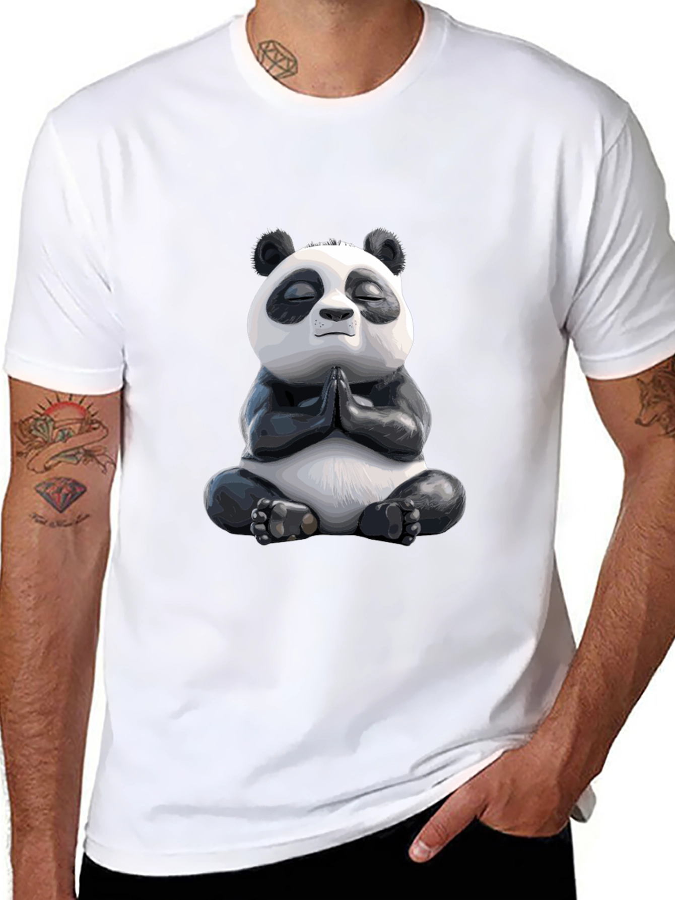 Meditating Panda Graphic Tee - Zen Vibes