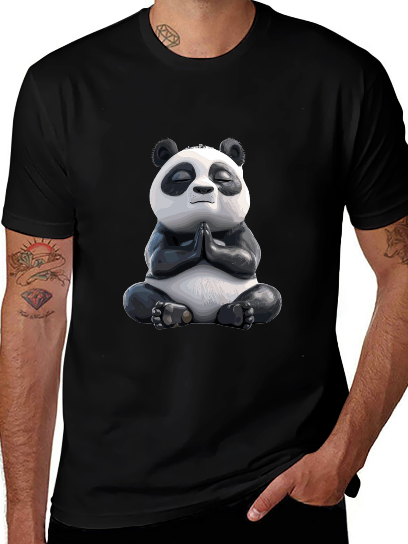 Meditating Panda Graphic Tee - Zen Vibes