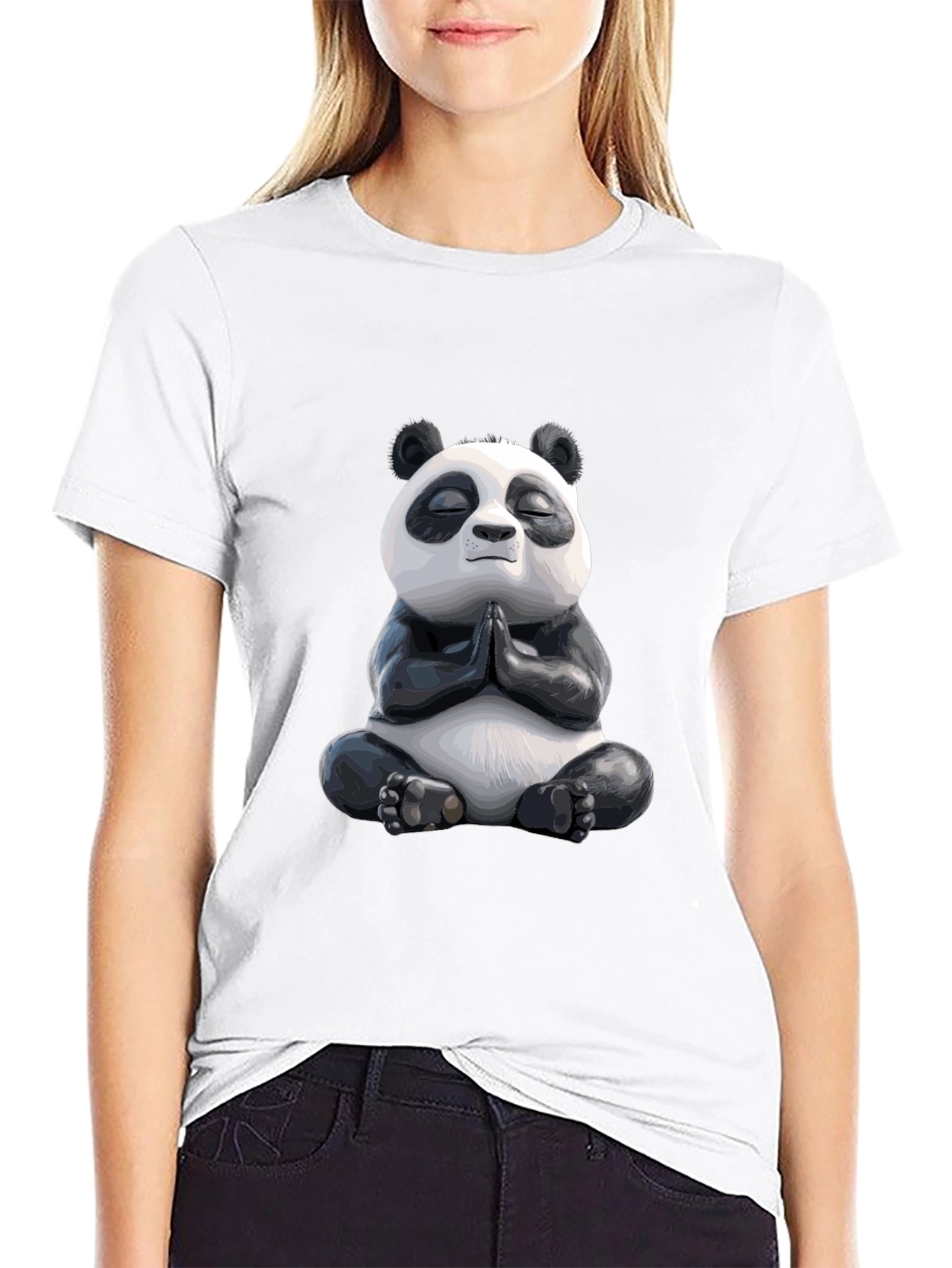 Meditating Panda Graphic Tee - Zen Vibes