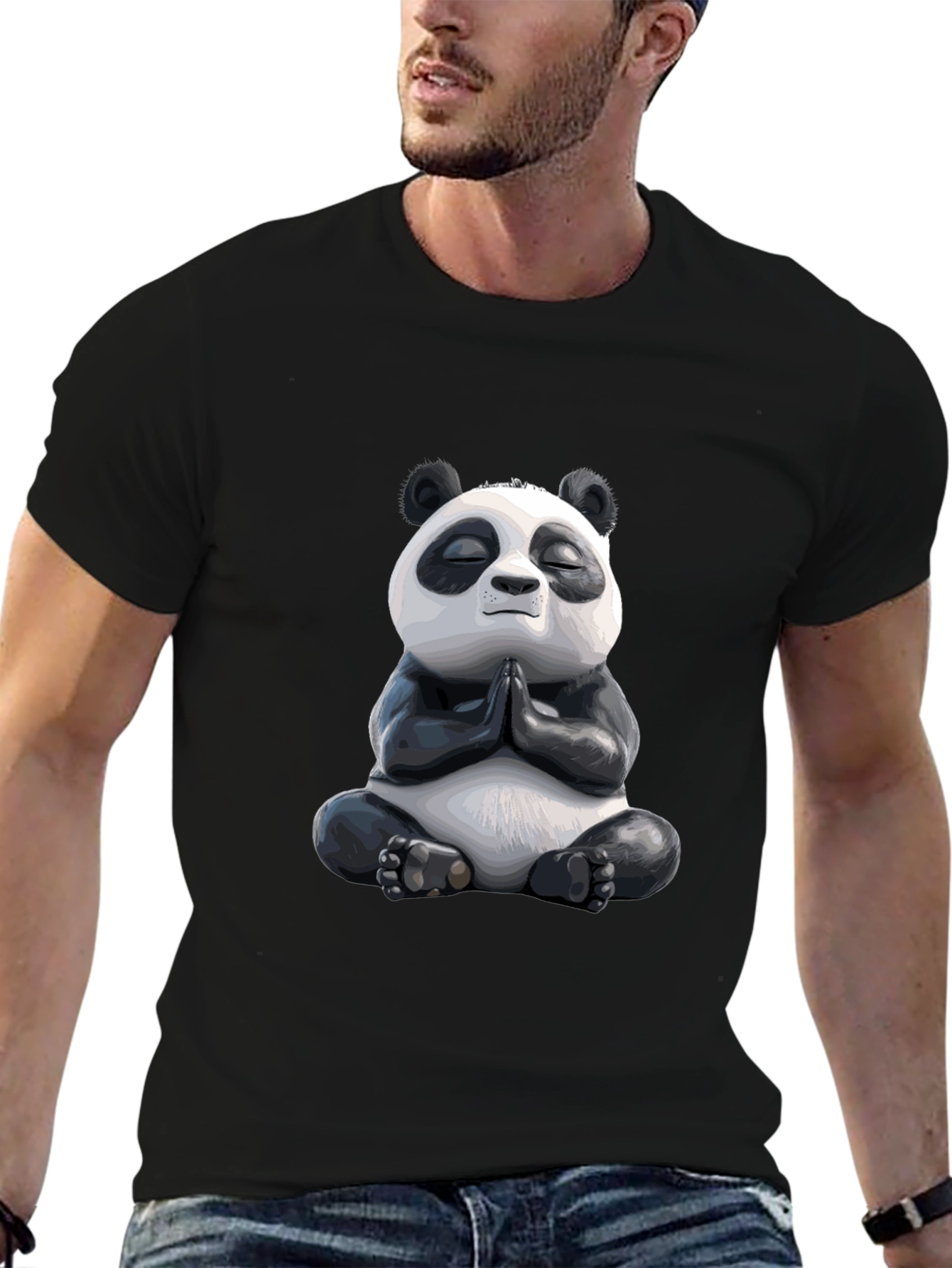 Meditating Panda Graphic Tee - Zen Vibes