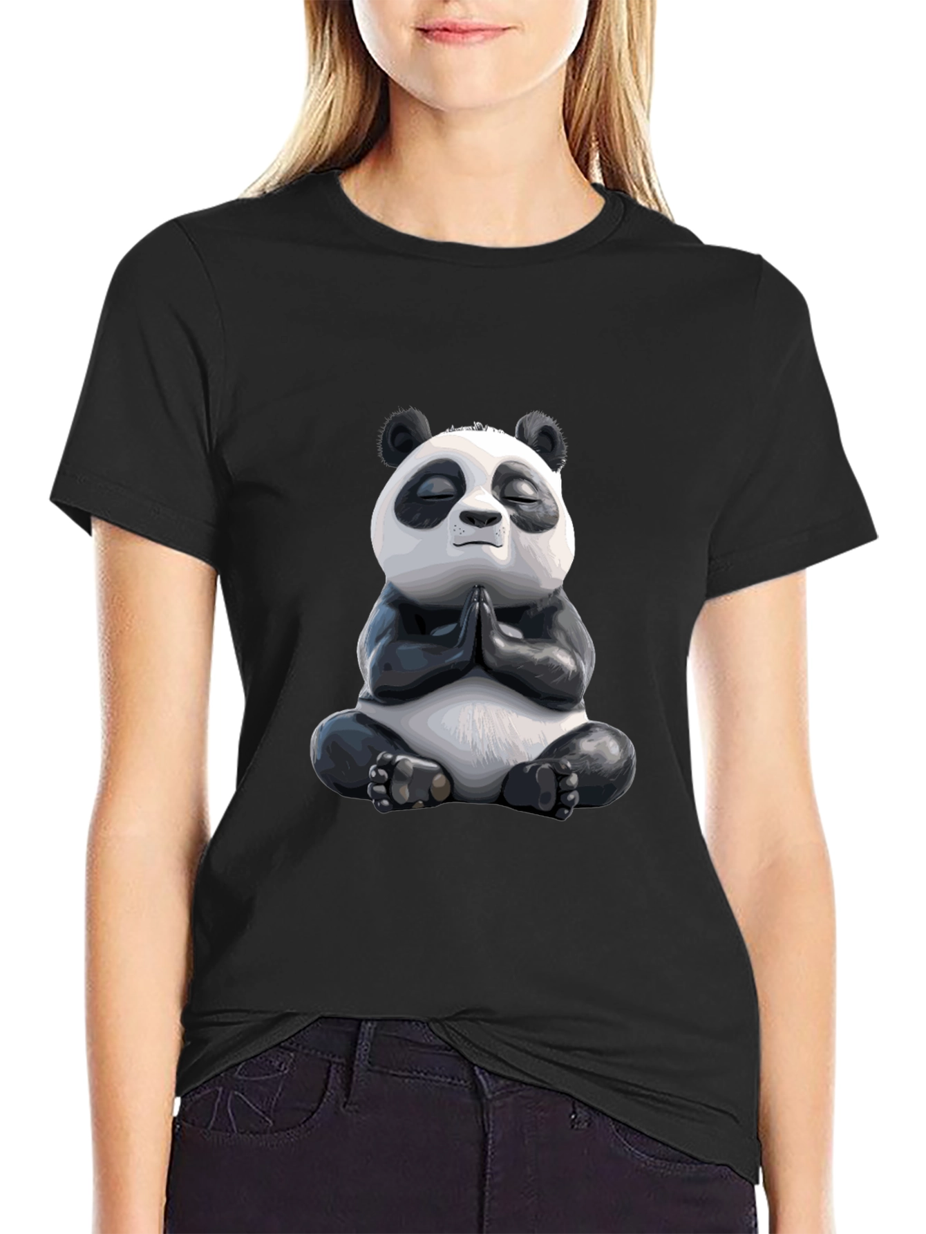 Meditating Panda Graphic Tee - Zen Vibes