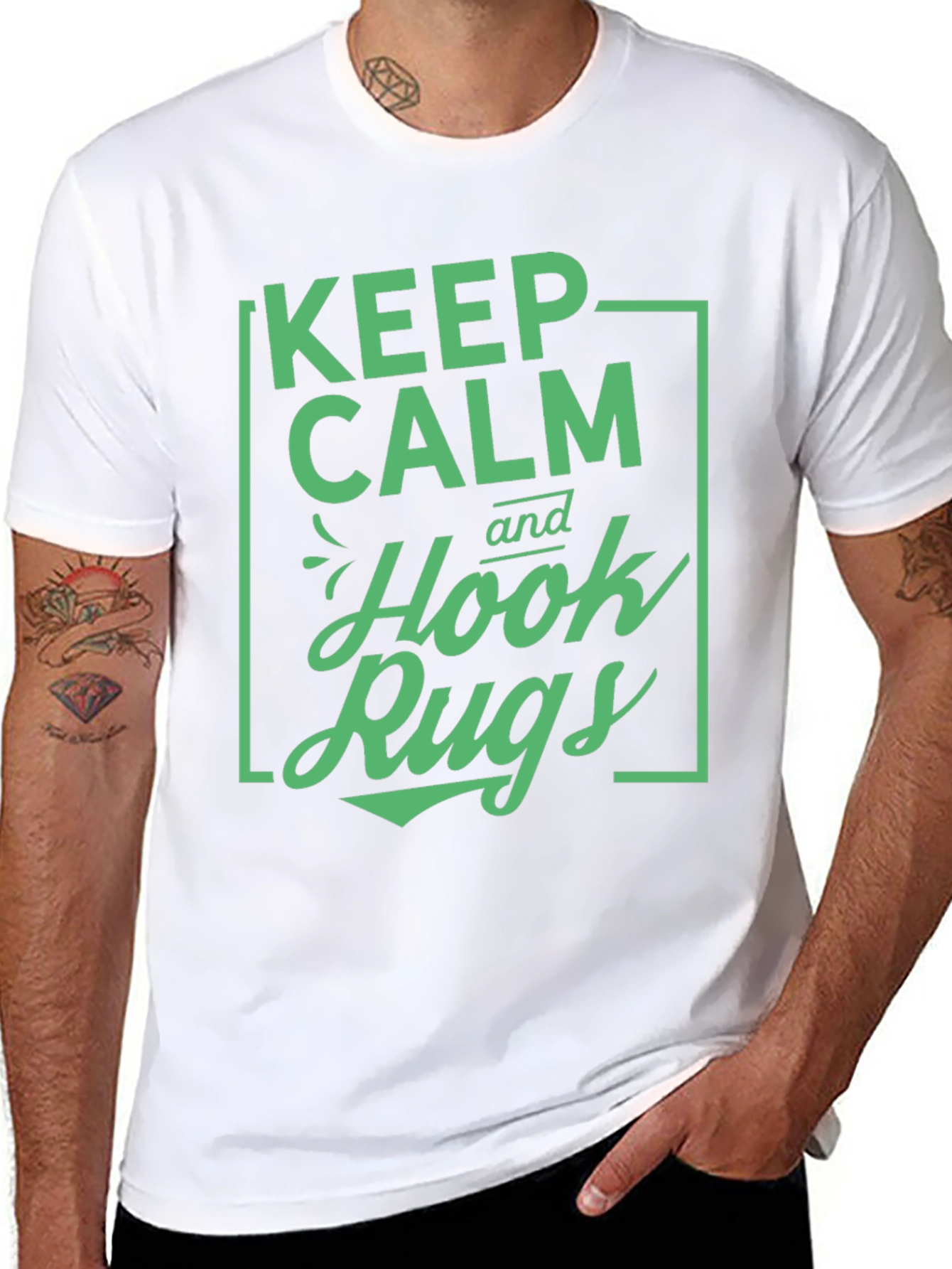 Keep Calm Hook Rugs Black Graphic Tee