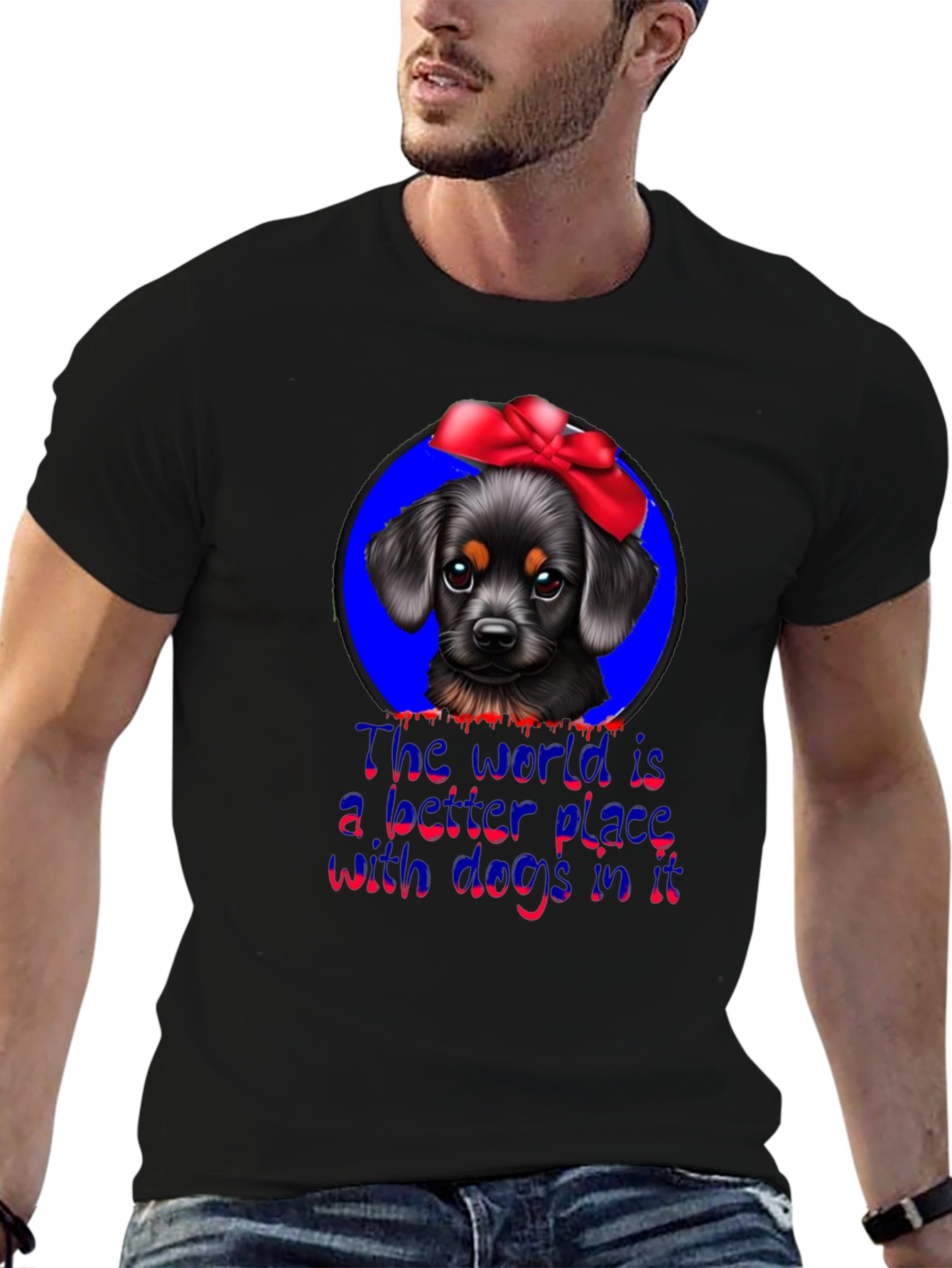 Dog Lover T-Shirt: Cute Pup With Bow