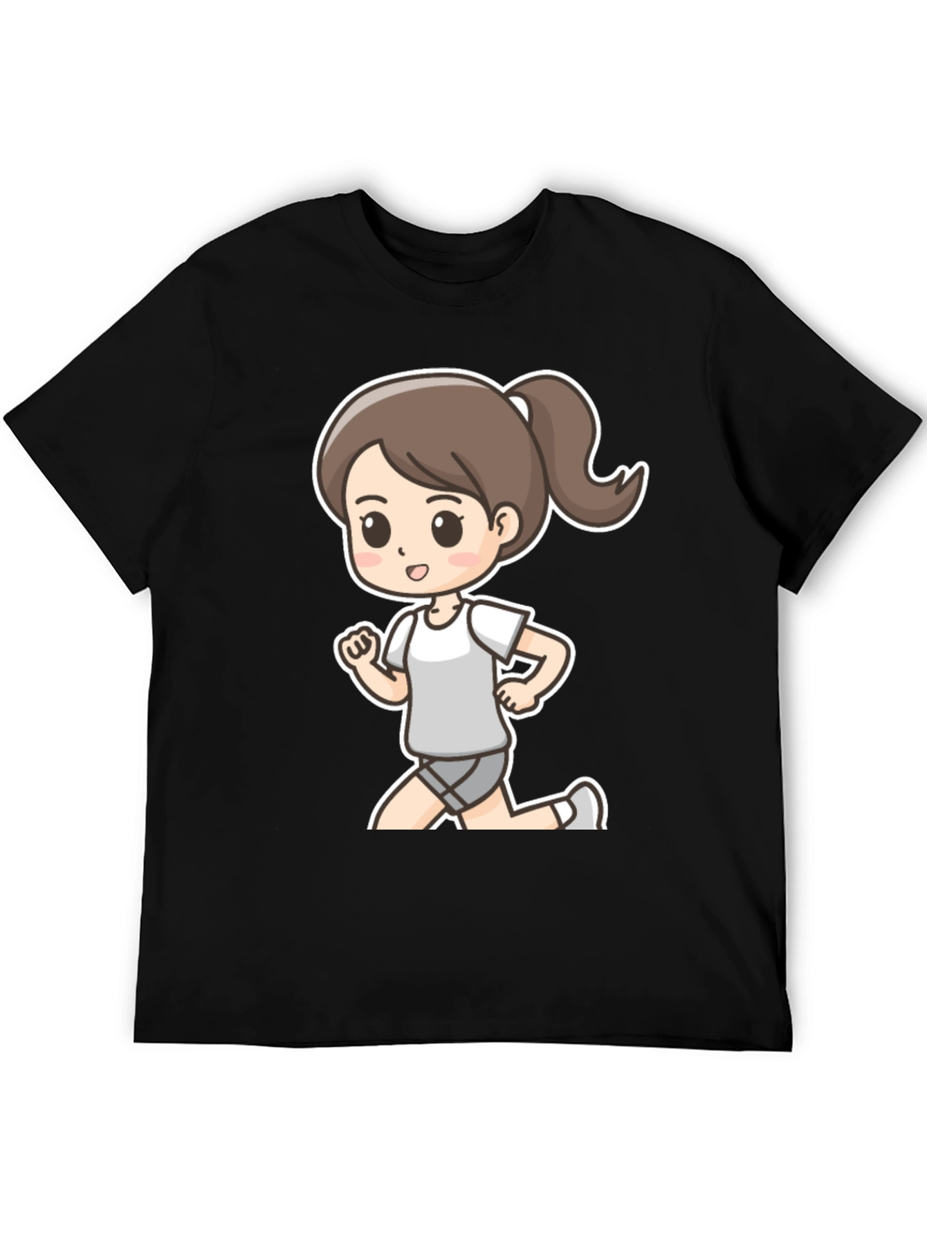 Cartoon Runner T-Shirt - Black Graphic Tee