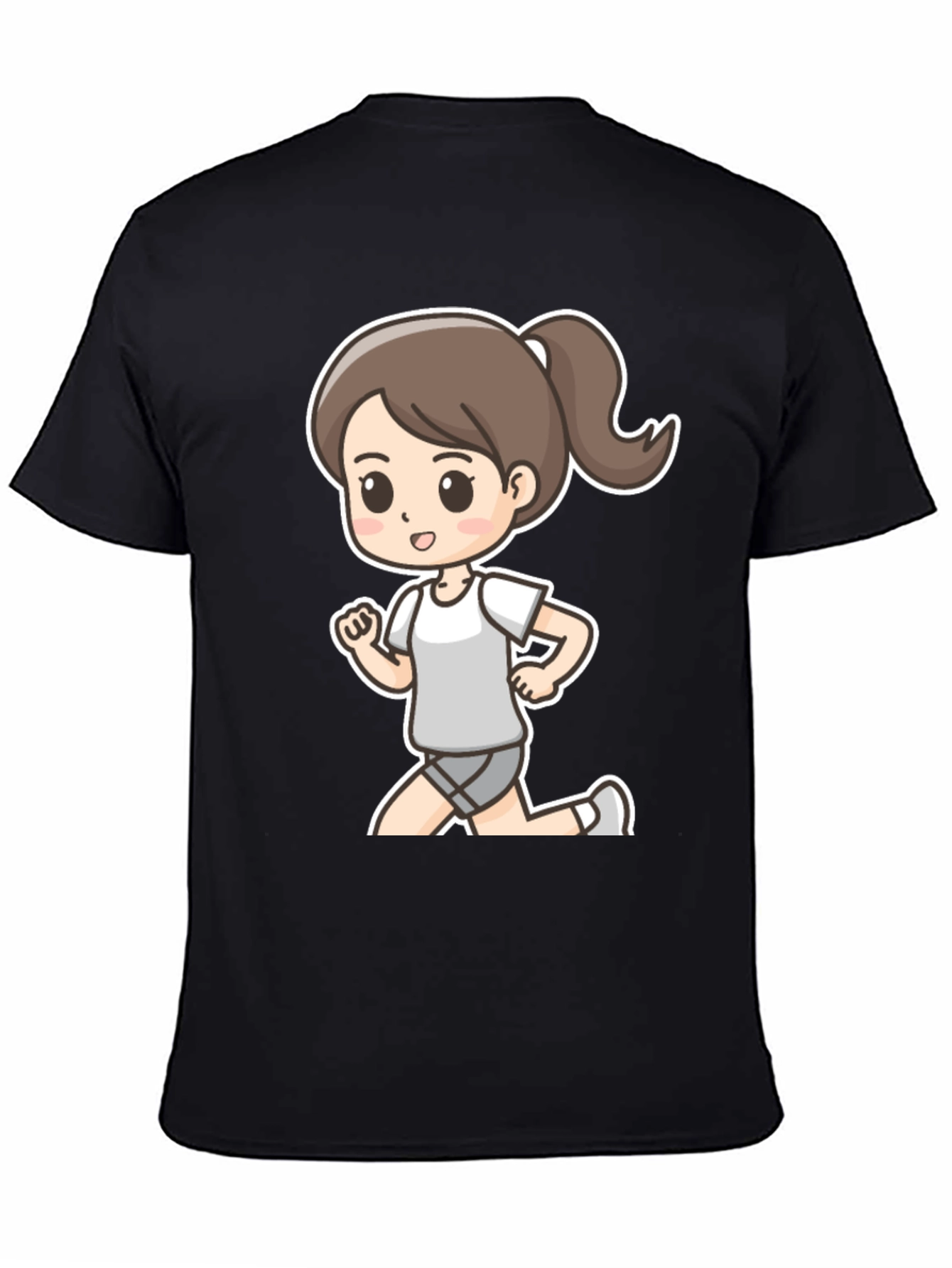 Cartoon Runner T-Shirt - Black Graphic Tee