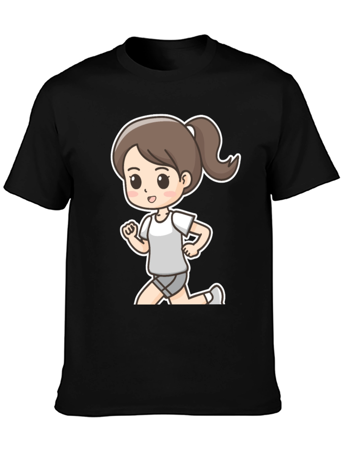 Cartoon Runner T-Shirt - Black Graphic Tee