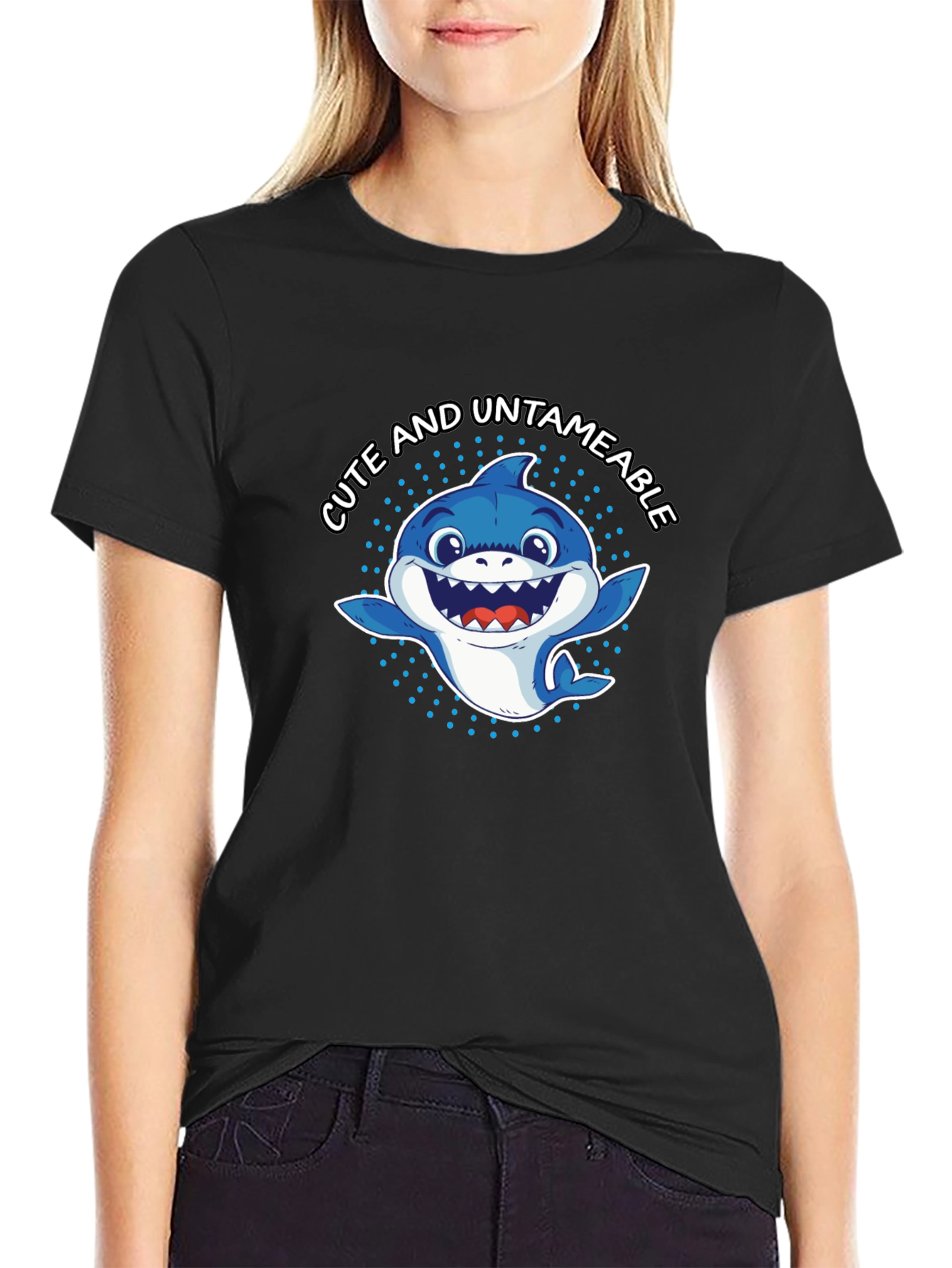 Cute & Untameable Shark Graphic Tee