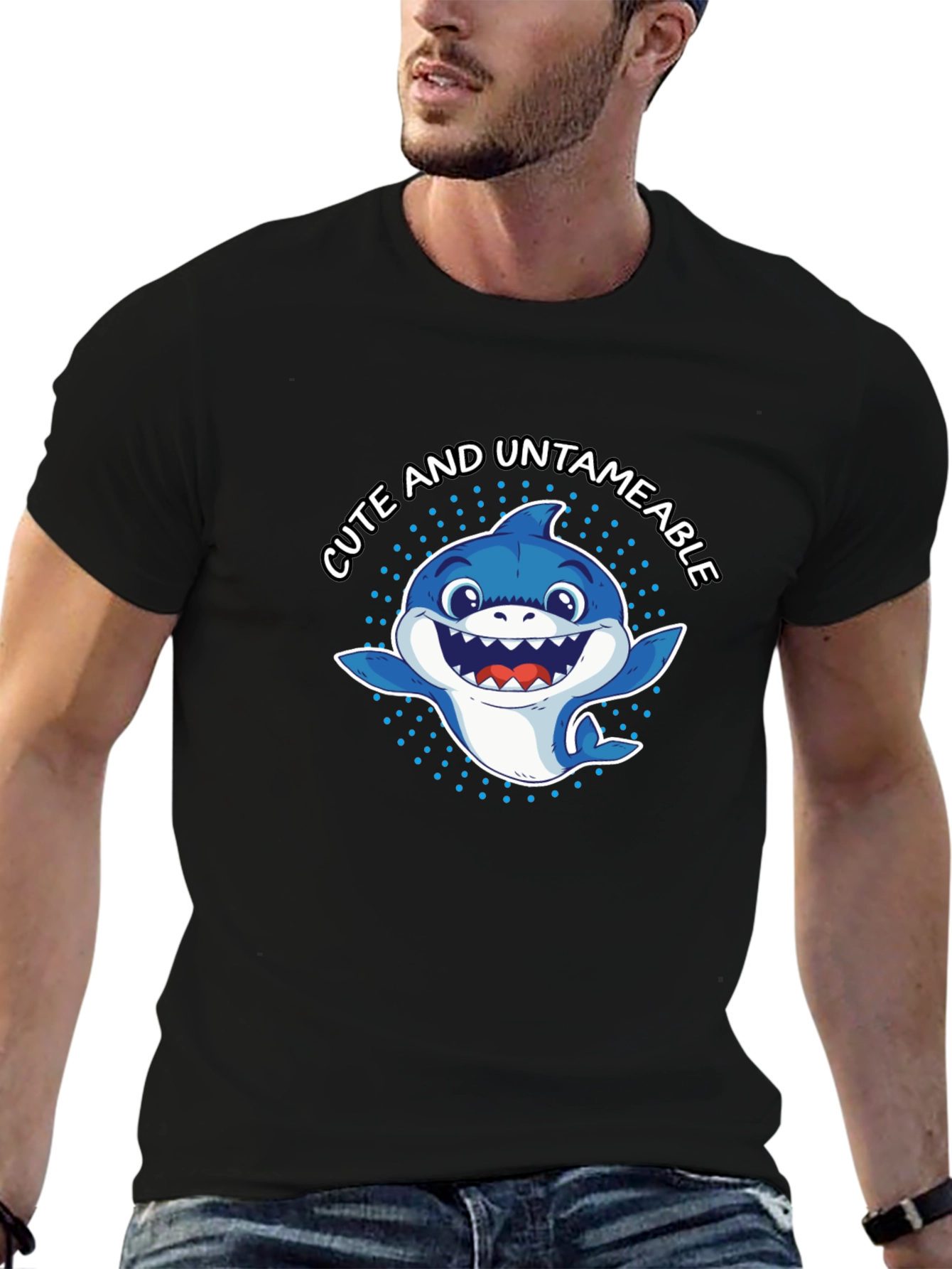 Cute & Untameable Shark Graphic Tee