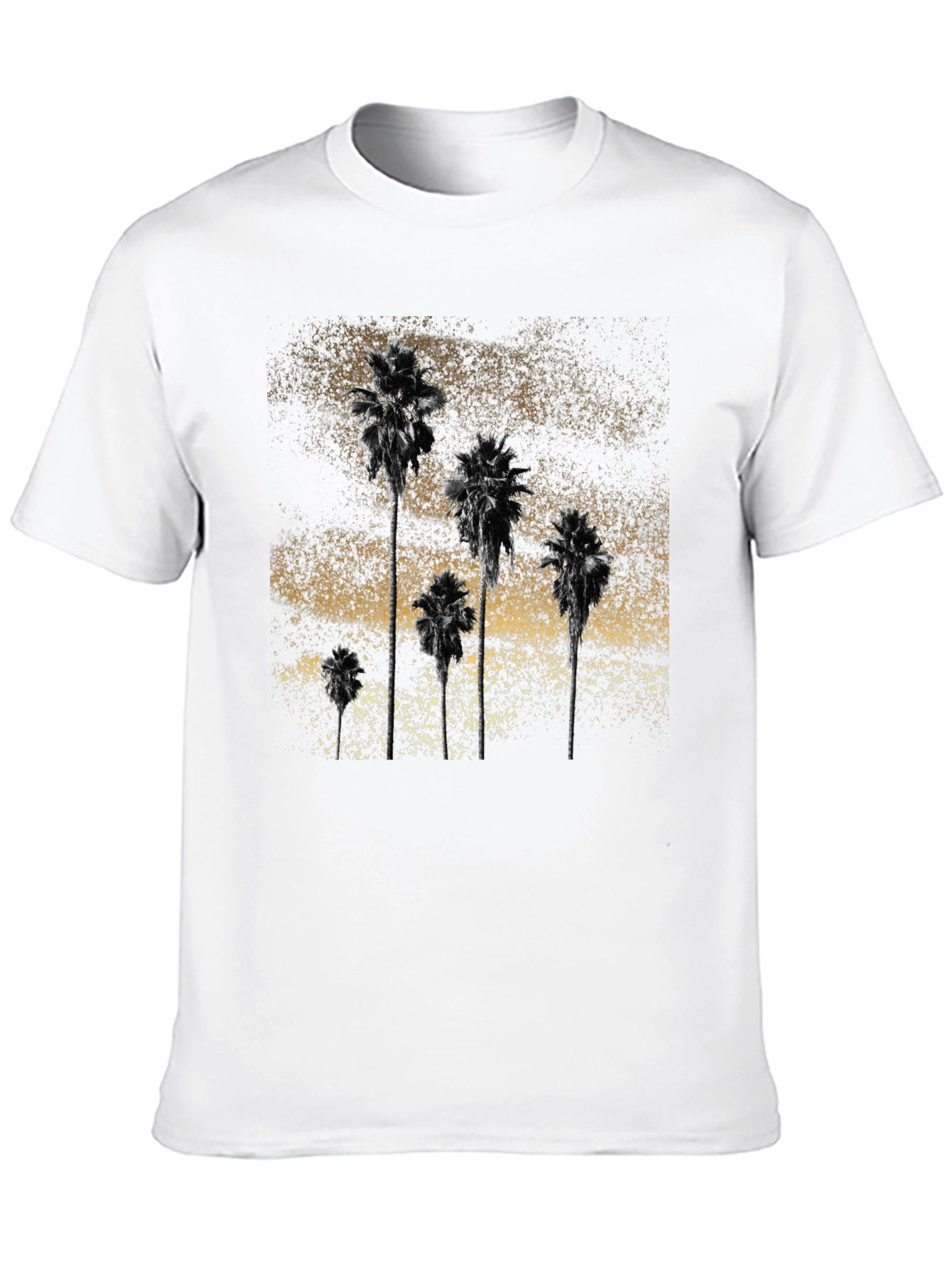 Palm Tree Graphic Print Tee - Stylish Black T-Shirt