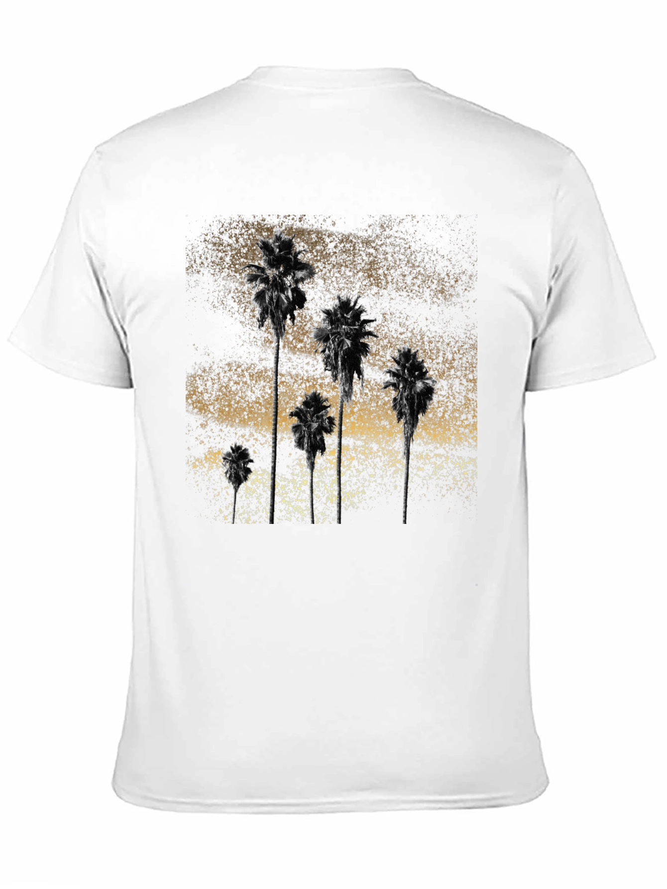 Palm Tree Graphic Print Tee - Stylish Black T-Shirt
