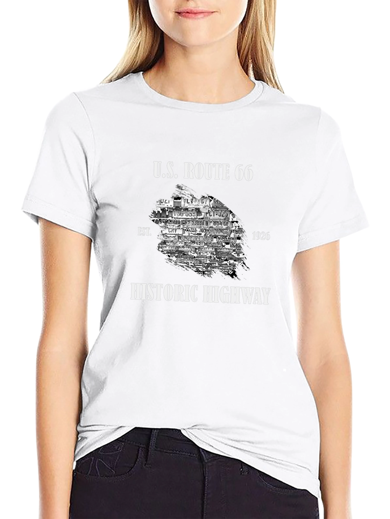 U.S. Route 66 Historic Highway Black T-Shirt