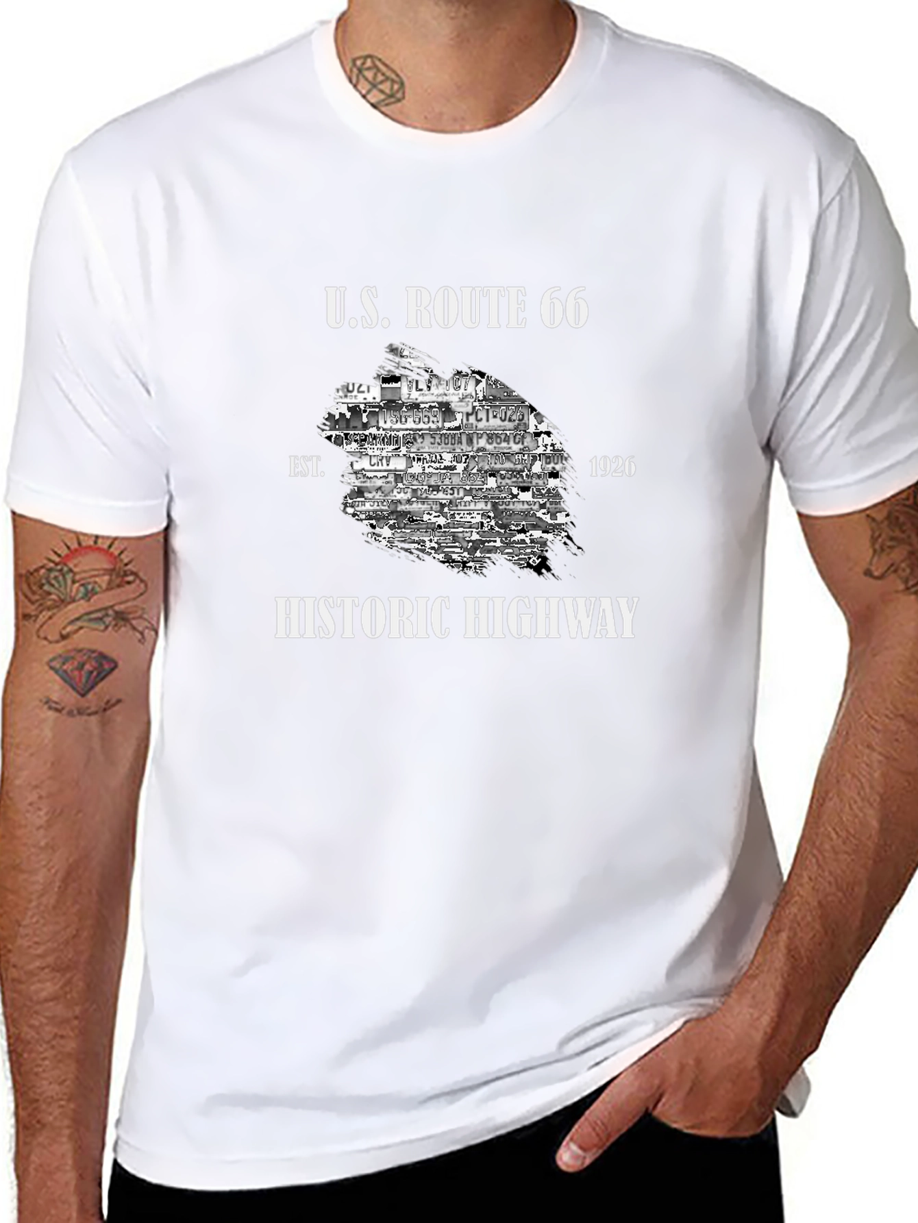 U.S. Route 66 Historic Highway Black T-Shirt