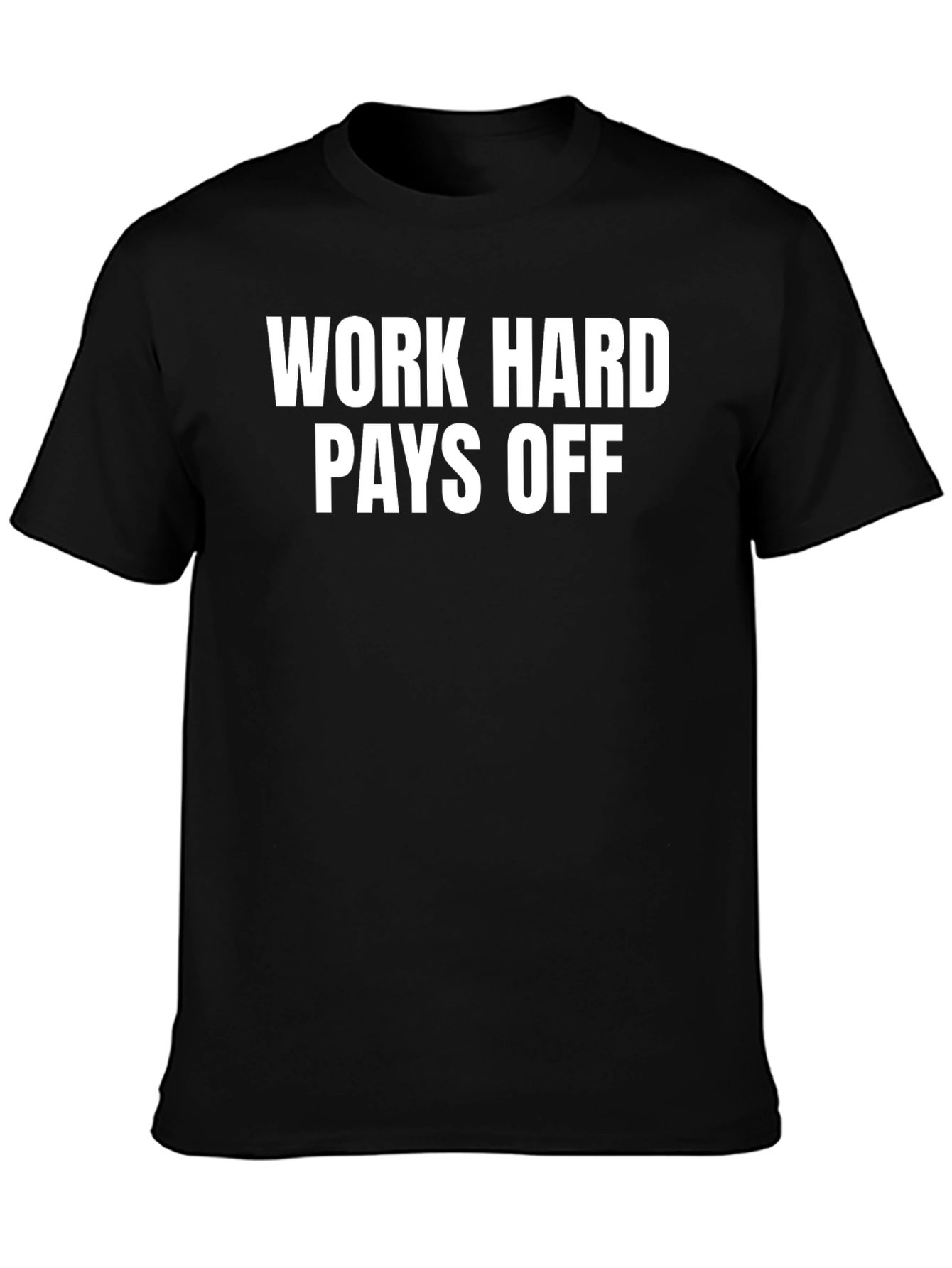Work Hard Pays Off Black Graphic T-Shirt