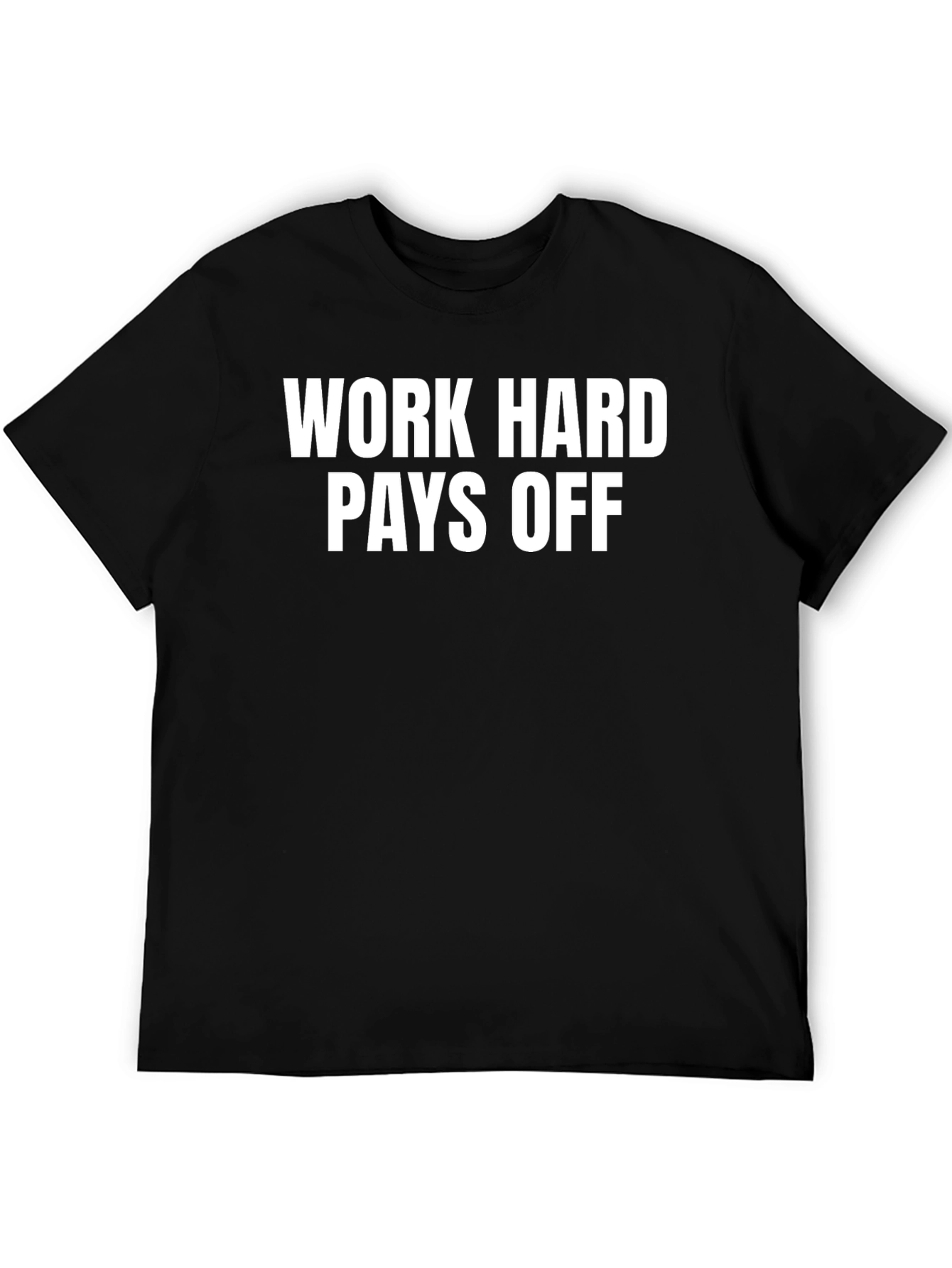 Work Hard Pays Off Black Graphic T-Shirt