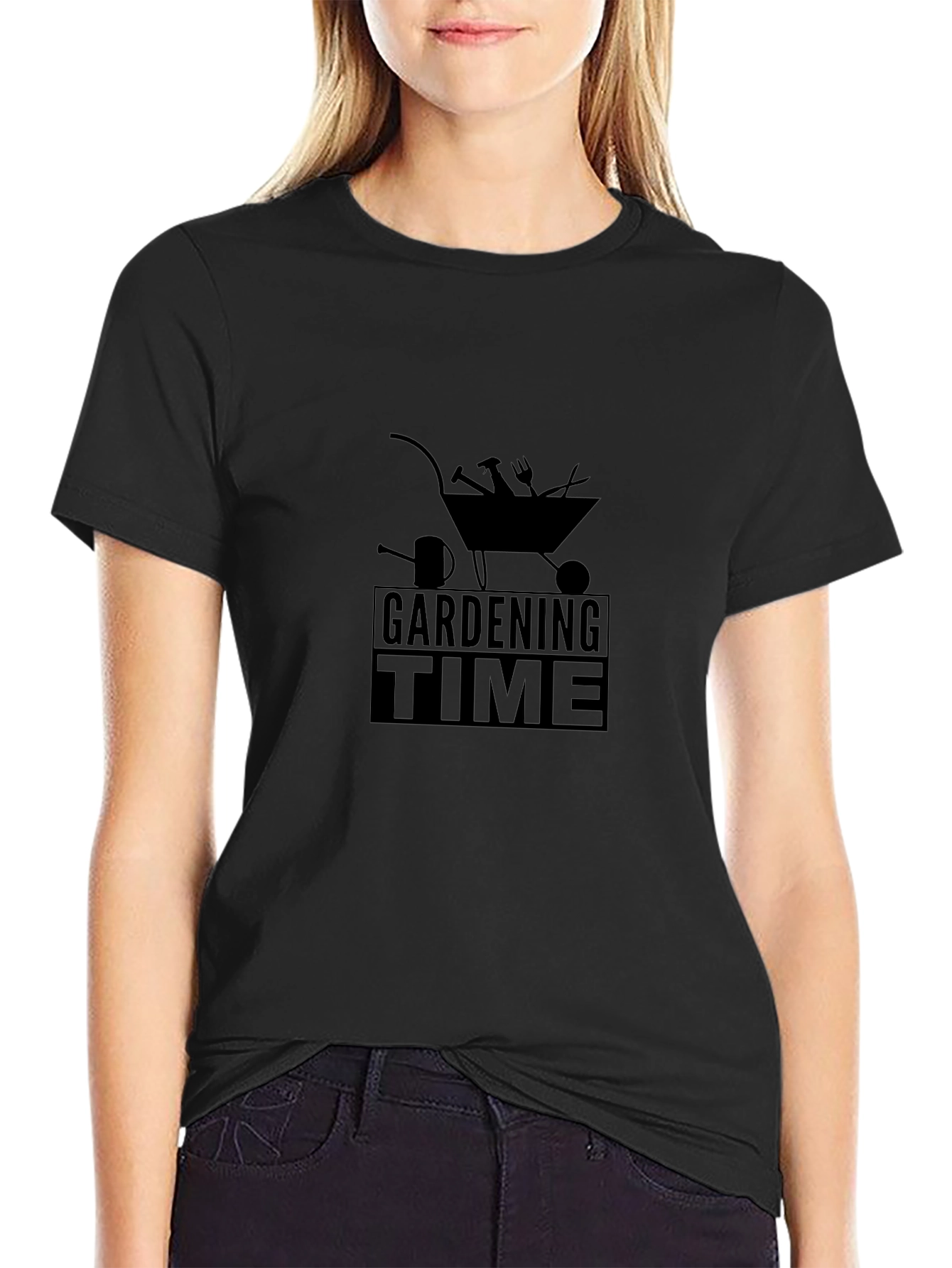 Gardening Time Black T-Shirt