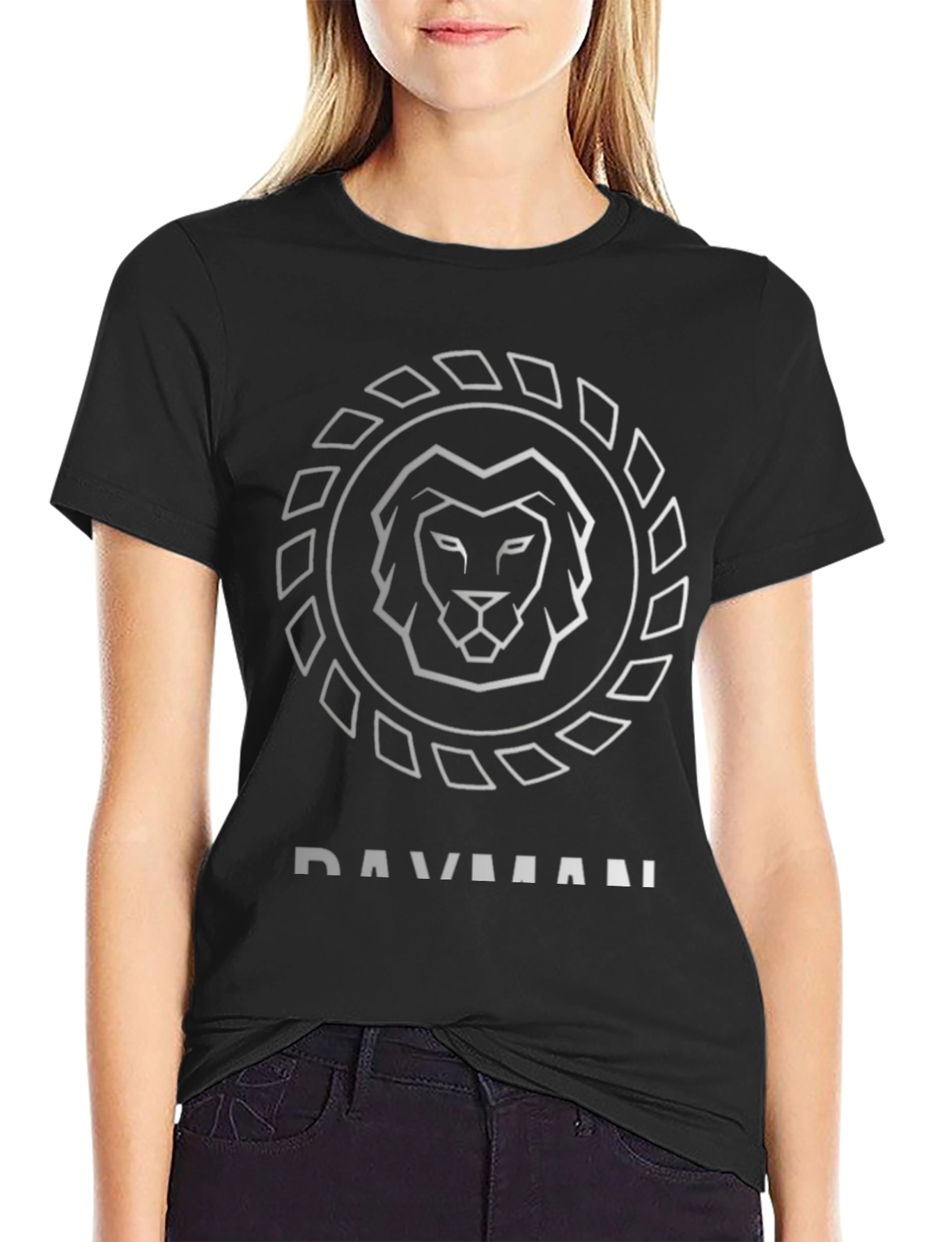 Lion Logo Black T-Shirt - Modern Graphic Tee