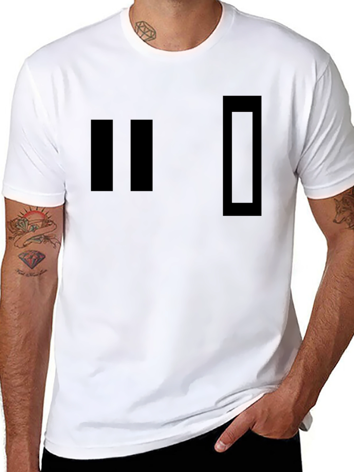 Modern Black Graphic Tee - Geometric Design