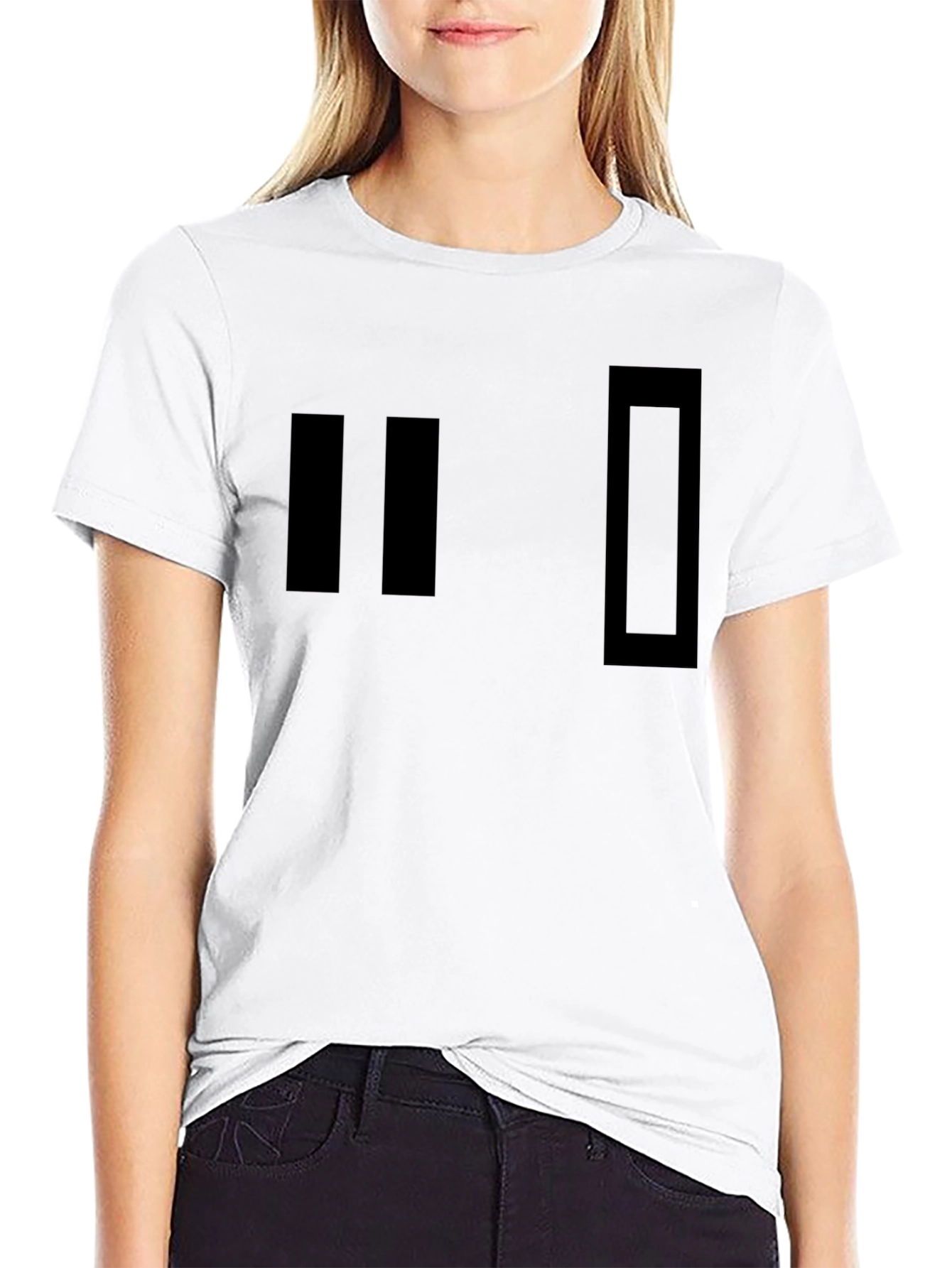 Modern Black Graphic Tee - Geometric Design