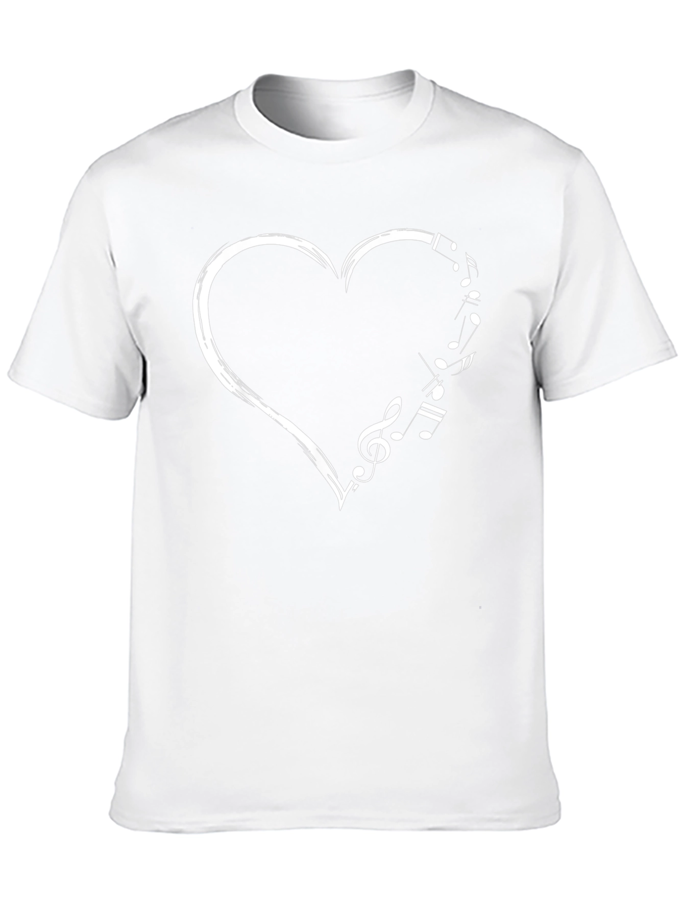 Musical Heart Graphic Tee - Black Cotton T-Shirt
