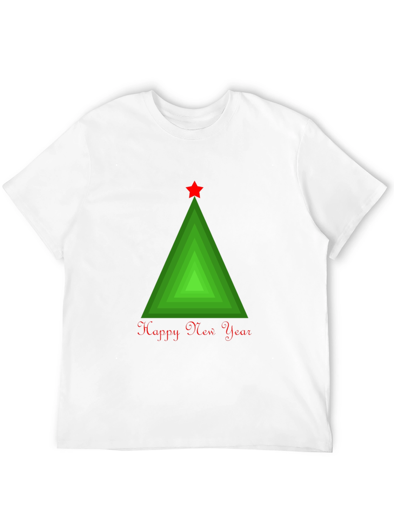 Happy New Year Geometric Christmas Tree T-Shirt